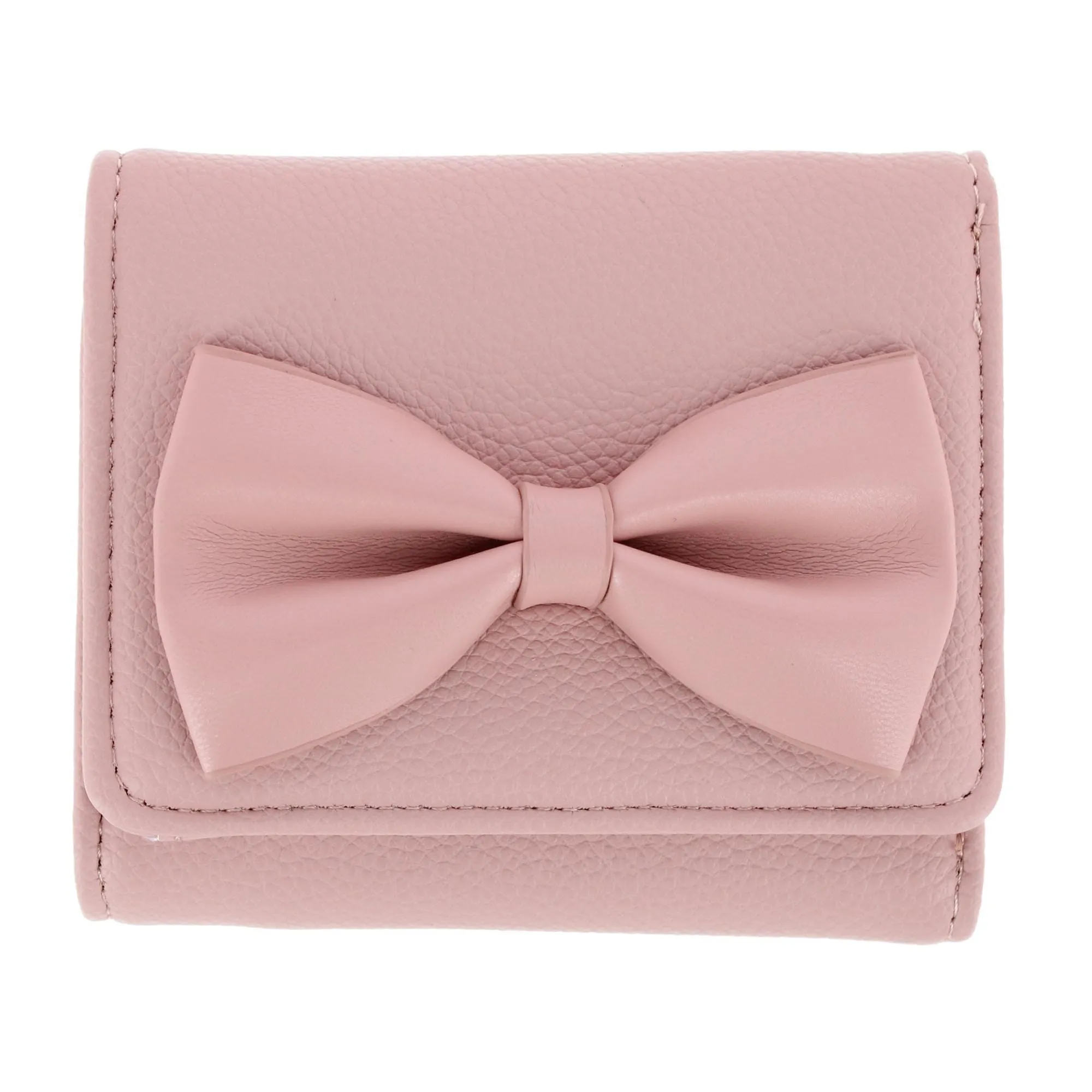 CTM® Women's Premium Faux Leather Bow Accent Tri-Fold Wallet sold by Belt Outlet