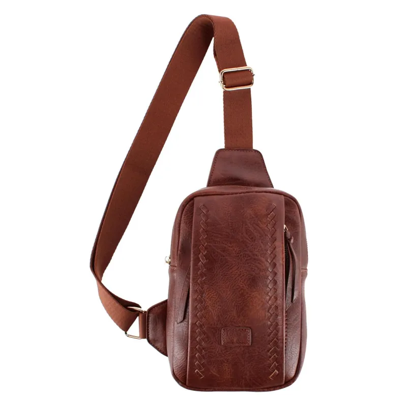 CTM® Women's Western Lace Sling Crossbody Bag made by Belt Outlet