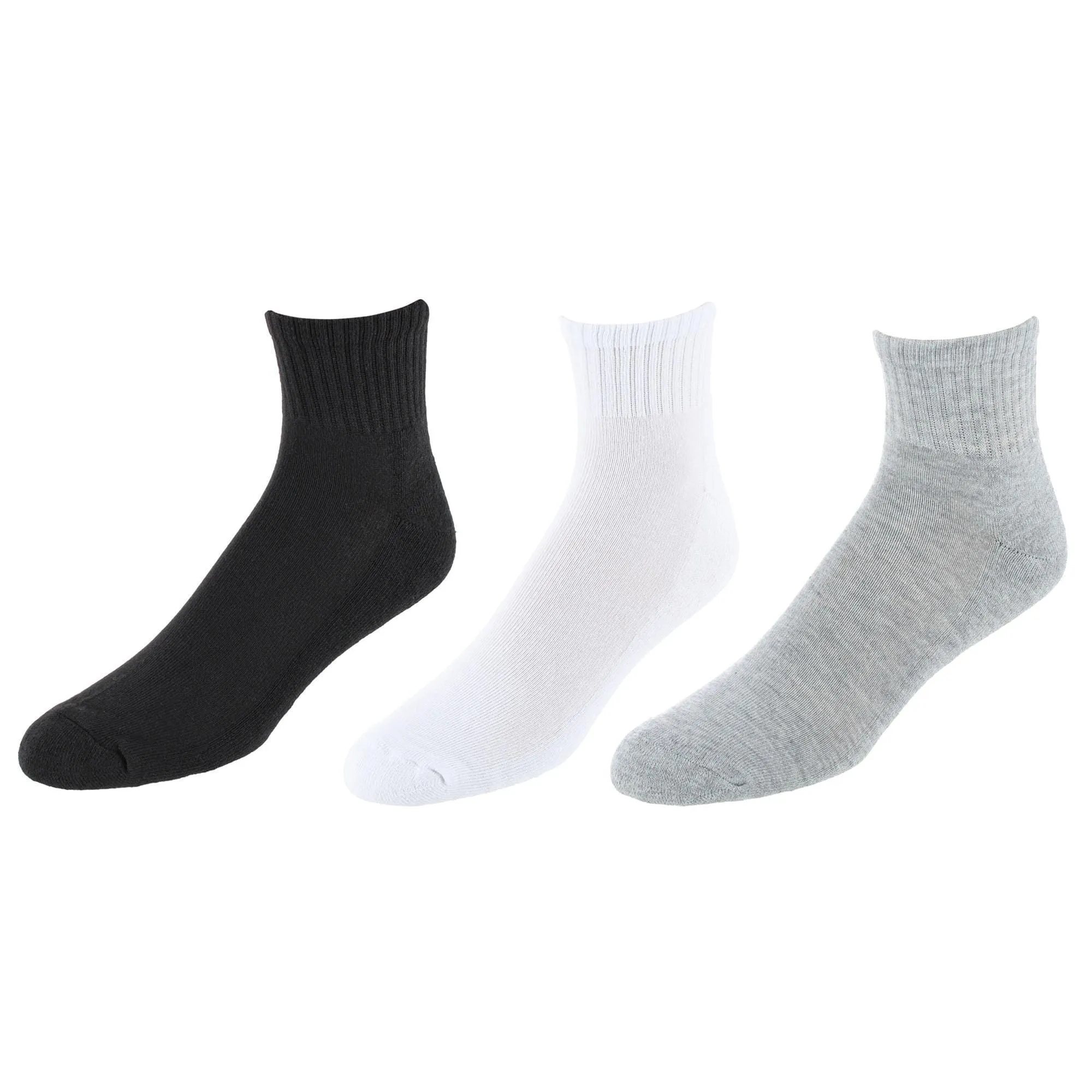 CTM® Men's Half Cushioned Assorted Colors Quater Socks (3 Pairs) sold by Belt Outlet product image thumbnail 2