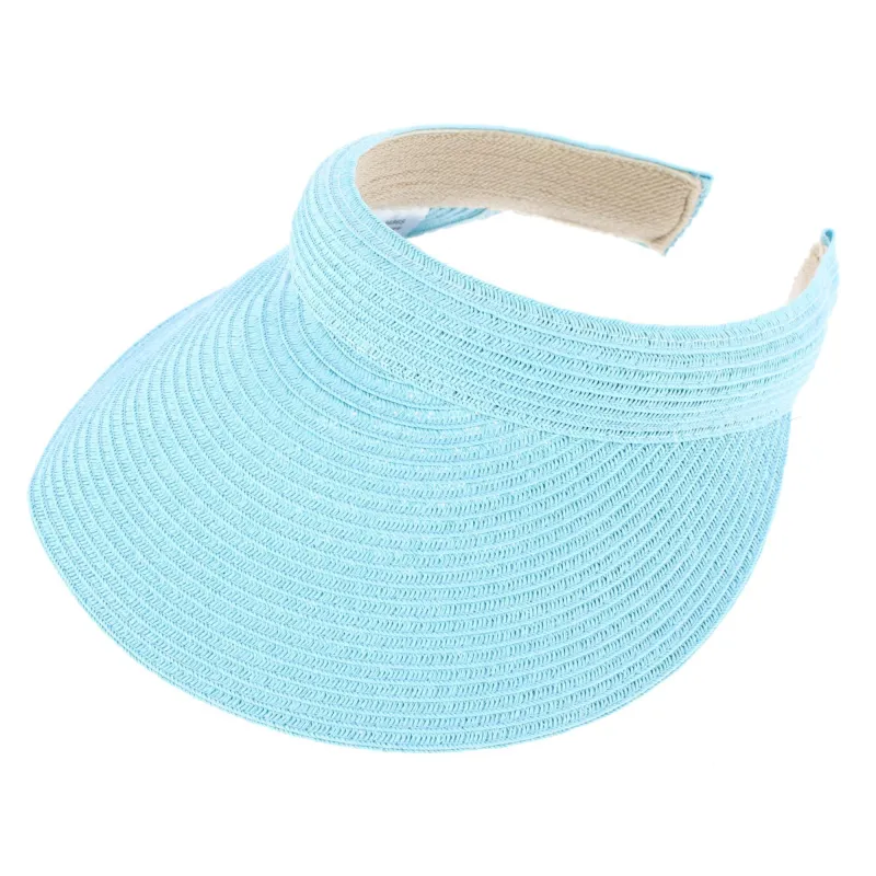 CTM® Women's Comfort Staw Sun Visor made by Belt Outlet
