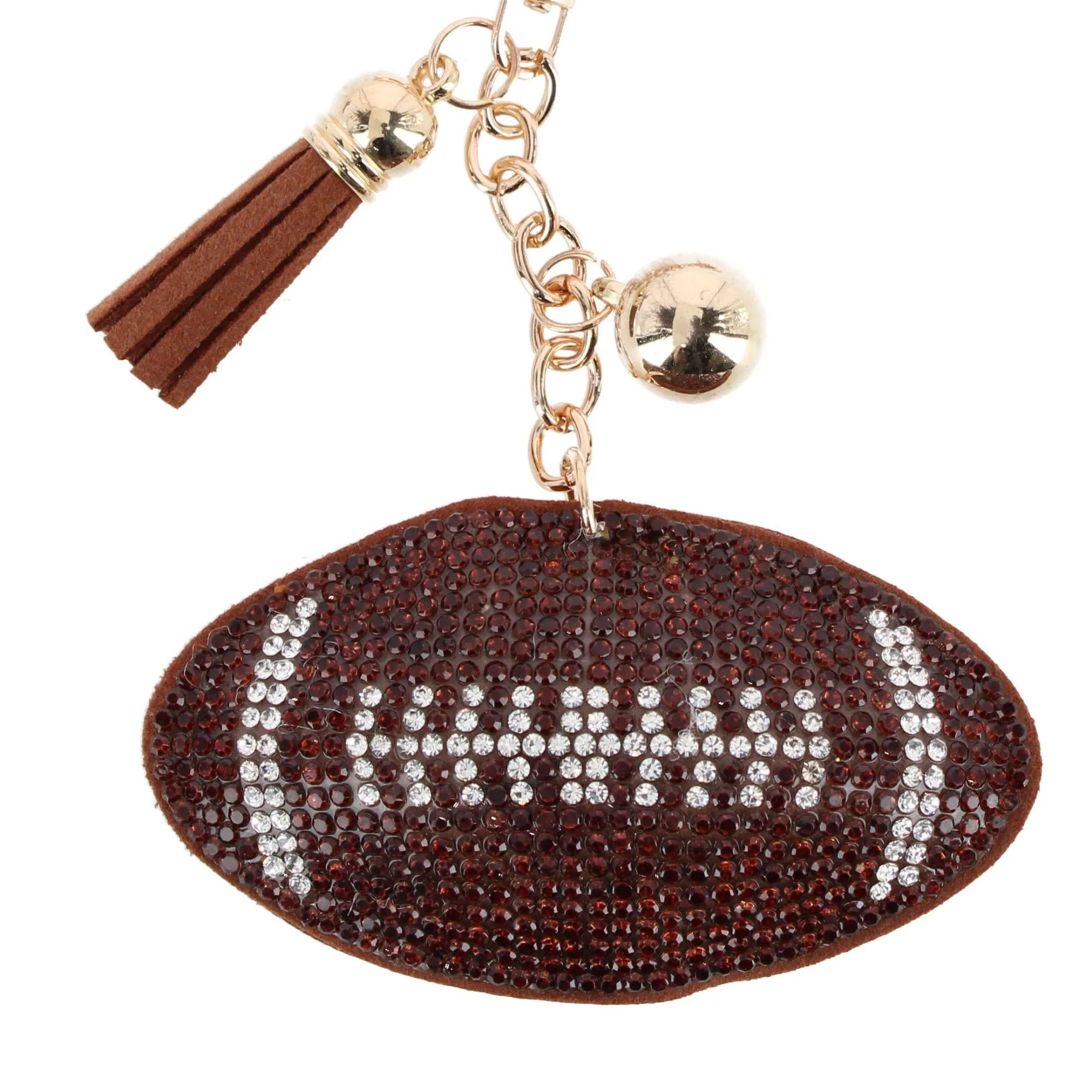 CTM® Women's Rhinestone Football with Tassel Bag Charm & Key Chain sold by Belt Outlet product image thumbnail 4