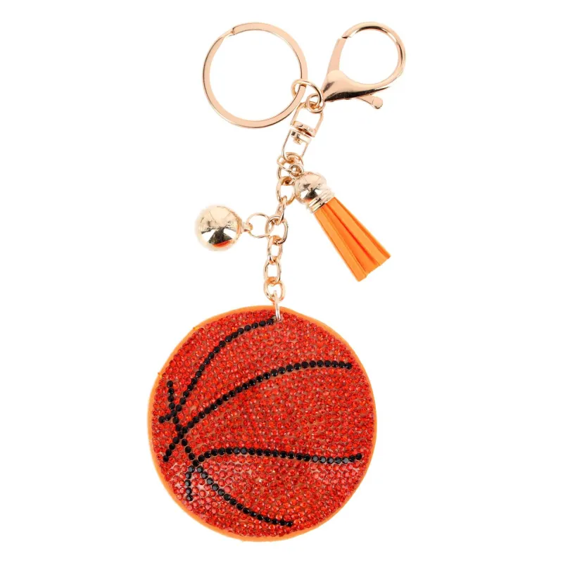 CTM® Women's Rhinestone Basketball Bag Charm & Key Chain made by Belt Outlet