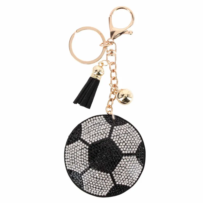 CTM® Women's Rhinestone Soccer Mom Bag Charm & Key Chain made by Belt Outlet