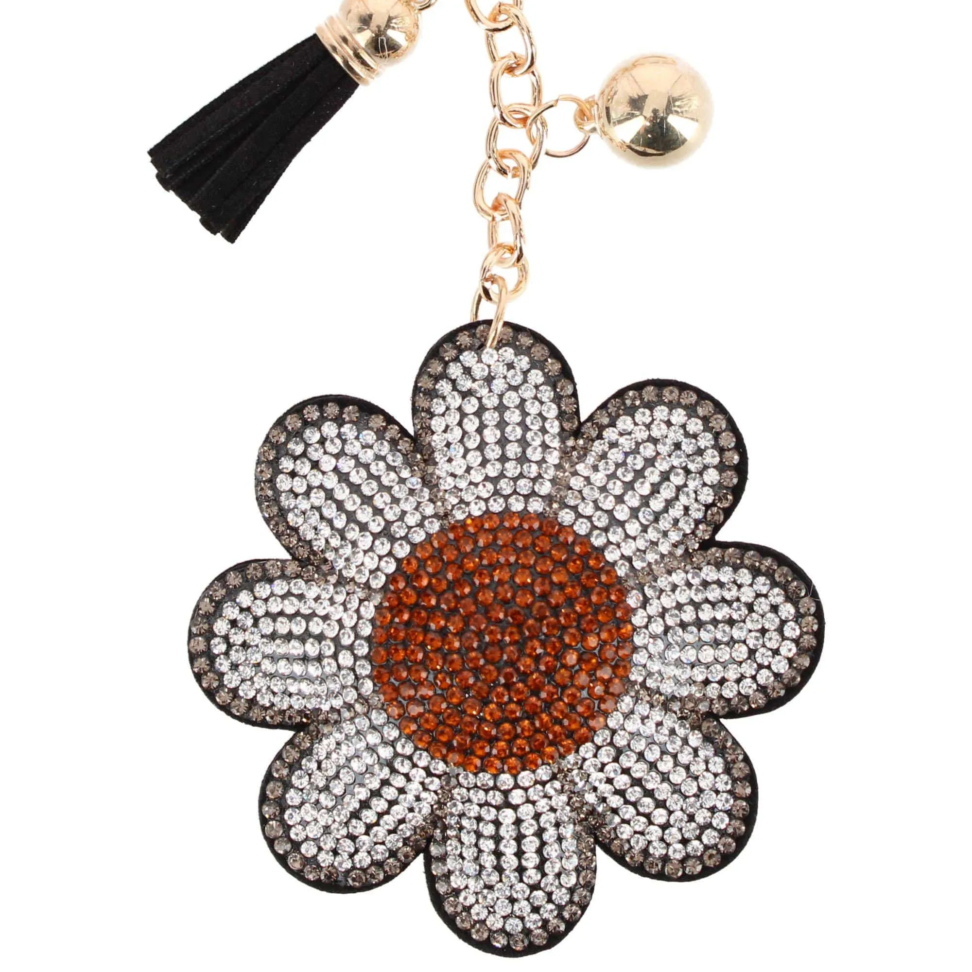 CTM® Women's Rhinestone Daisy with Tassel Bag Charm & Key Charm sold by Belt Outlet product image thumbnail 5