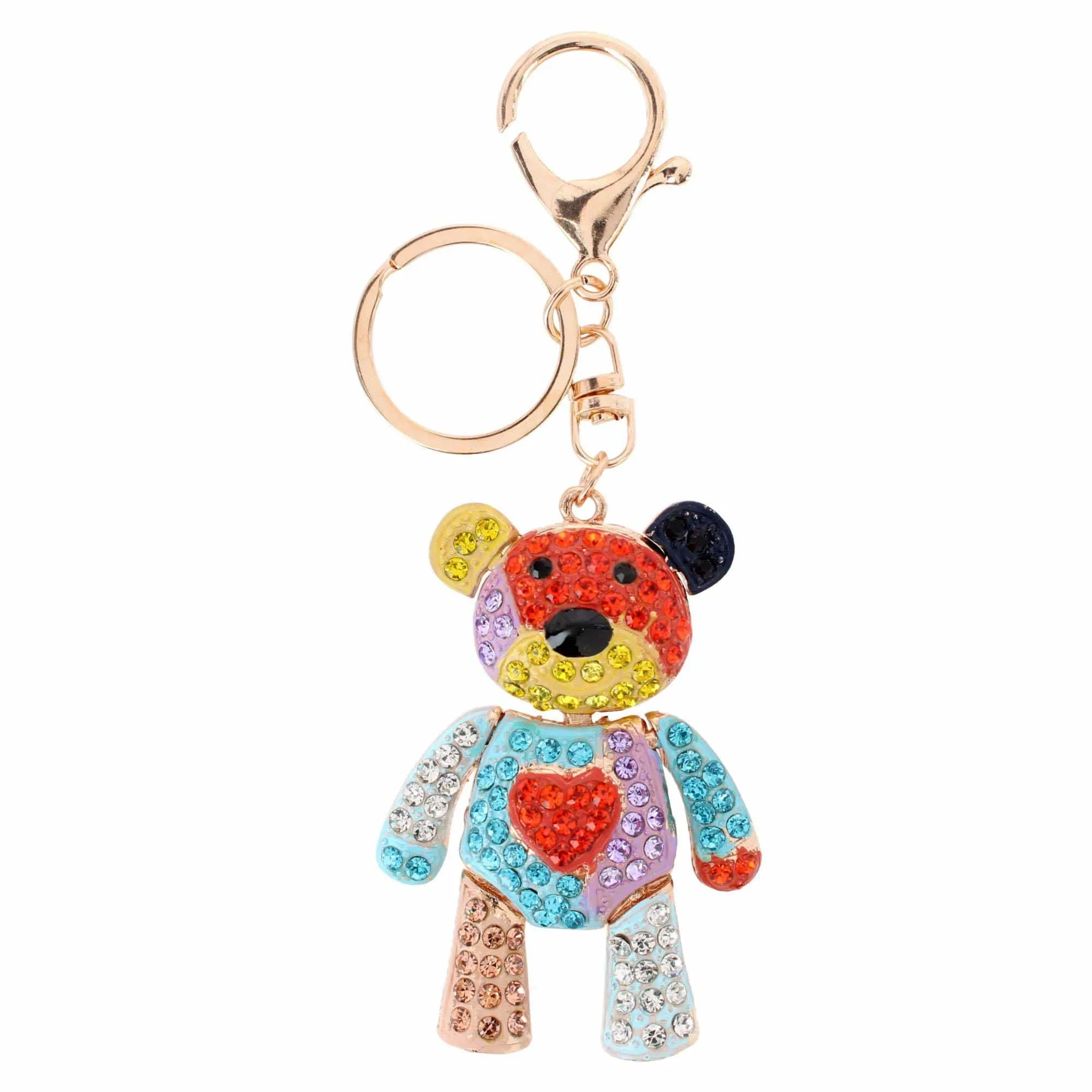 CTM® Women's Rainbow Rhineston Teddy Bear Bag Charm & Keychain sold by Belt Outlet product image thumbnail 3