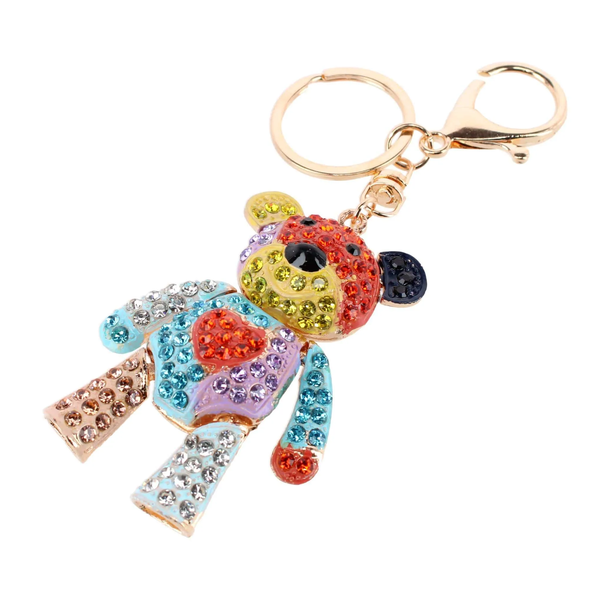 CTM® Women's Rainbow Rhineston Teddy Bear Bag Charm & Keychain sold by Belt Outlet product image thumbnail 5