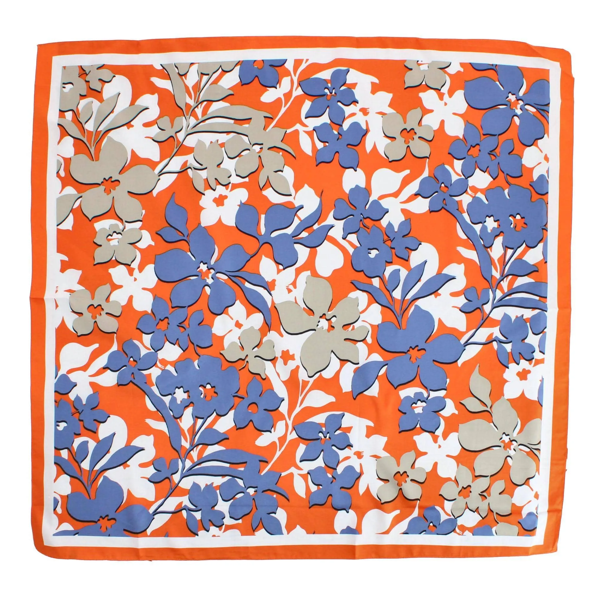CTM® Women's Floral Pattern Print Silky Square Scarf sold by Belt Outlet product image thumbnail 3