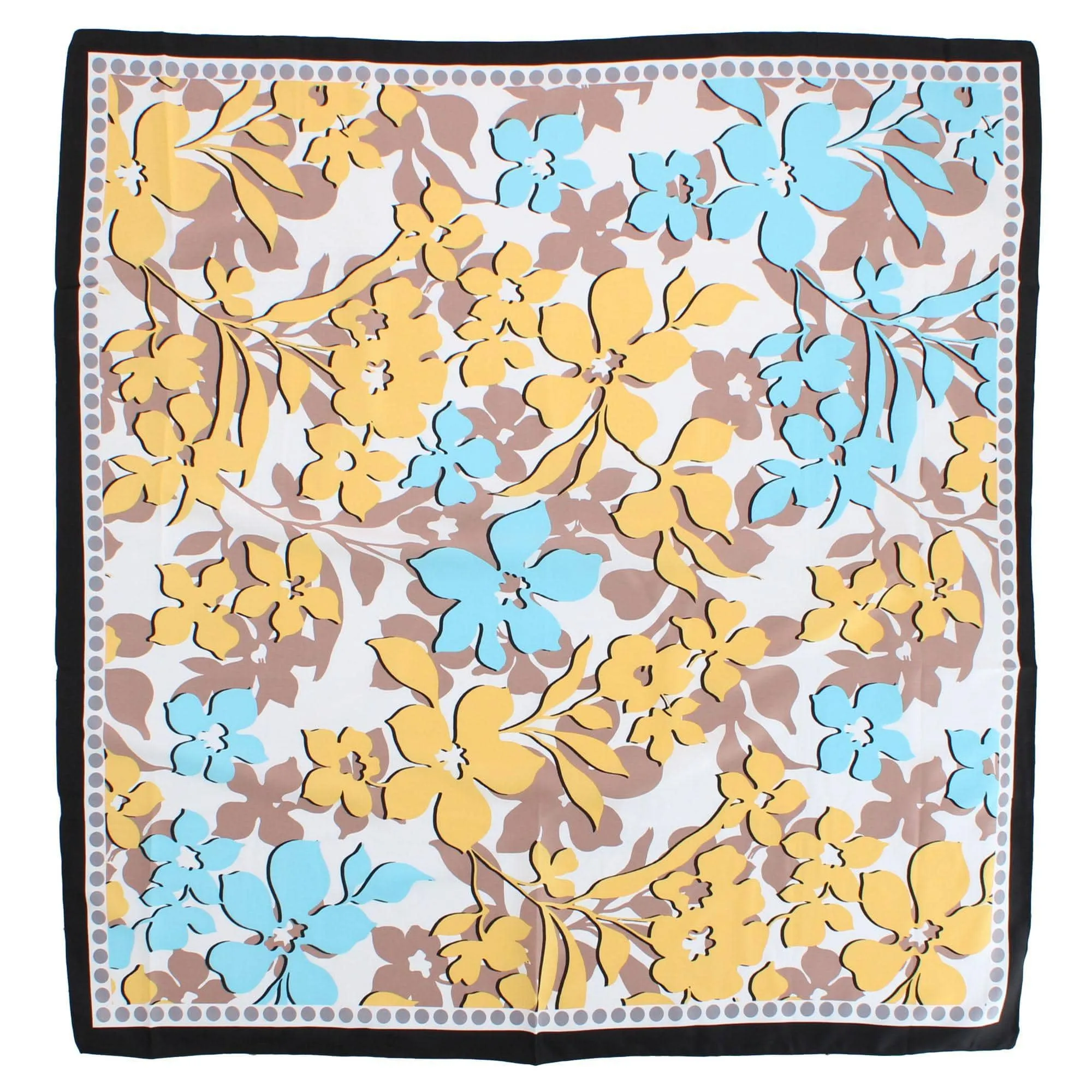 CTM® Women's Floral Pattern Print Silky Square Scarf sold by Belt Outlet product image thumbnail 4
