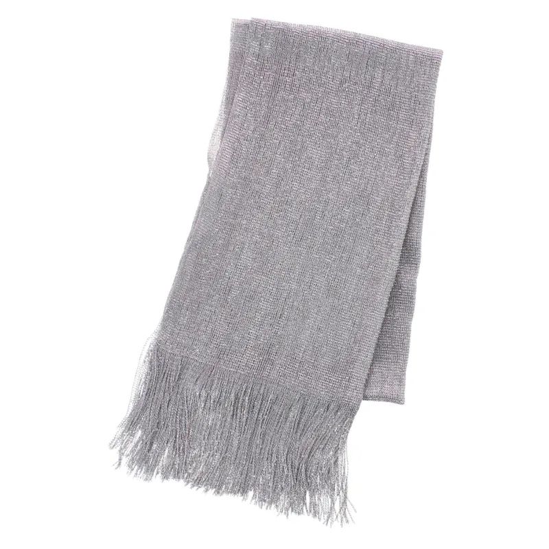 CTM® Women's Shimmering Fringe Evening Shawl Scarf made by Belt Outlet
