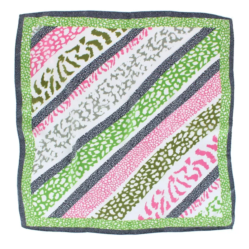 CTM® Women's Abstract Animal Print Silky Square Scarf made by Belt Outlet