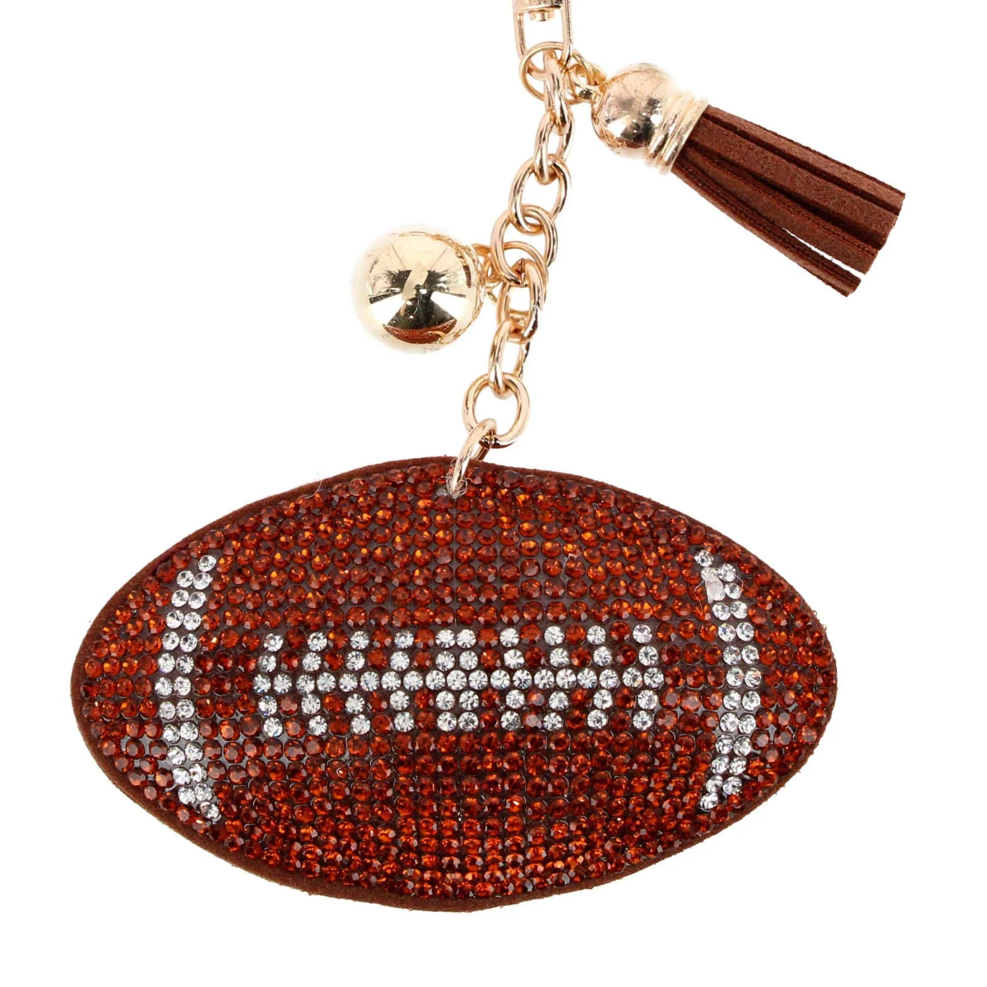 CTM® Women's Rhinestone Football & Tassel Bag Charm & Key Chain sold by Belt Outlet product image thumbnail 5