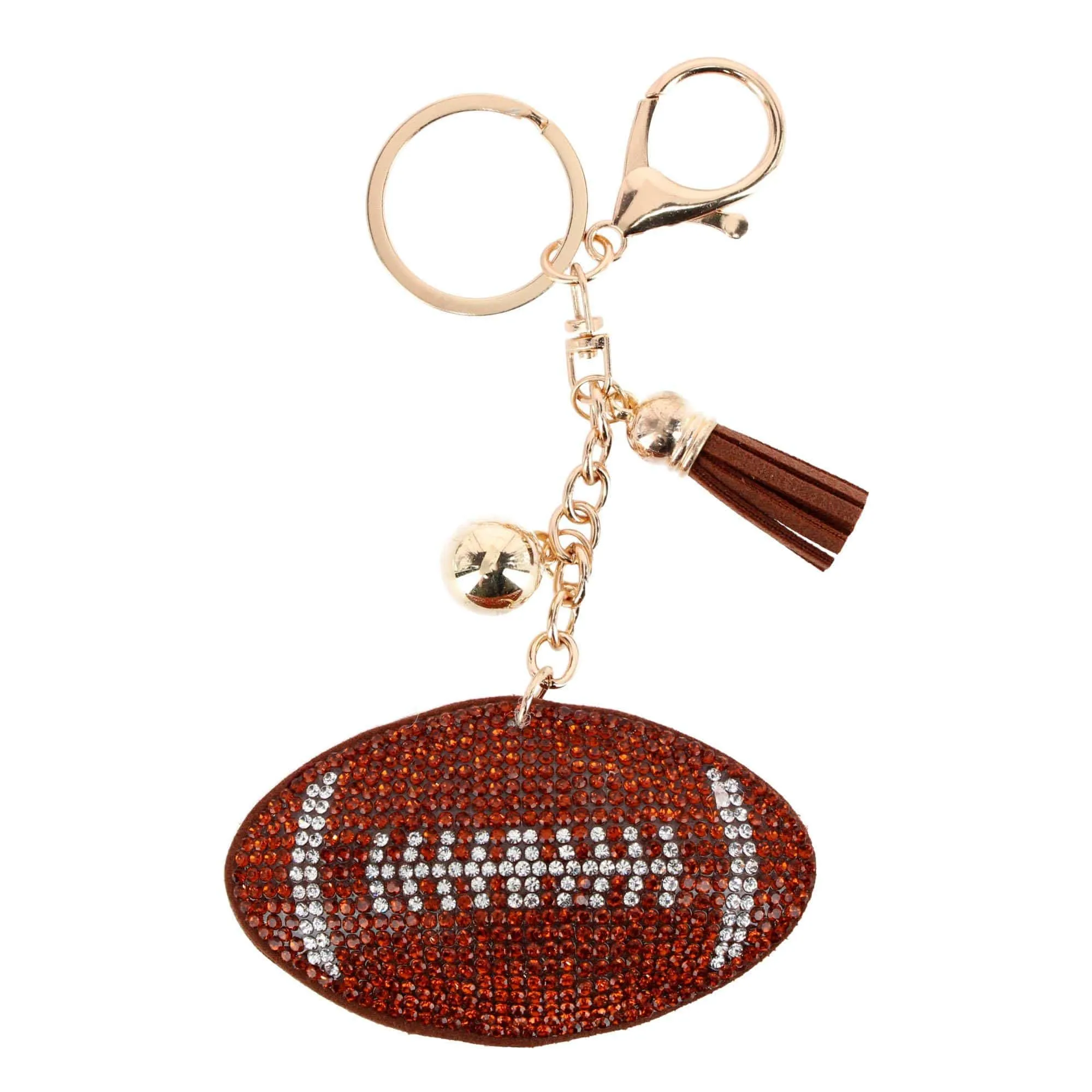 CTM® Women's Rhinestone Football & Tassel Bag Charm & Key Chain sold by Belt Outlet product image thumbnail 2