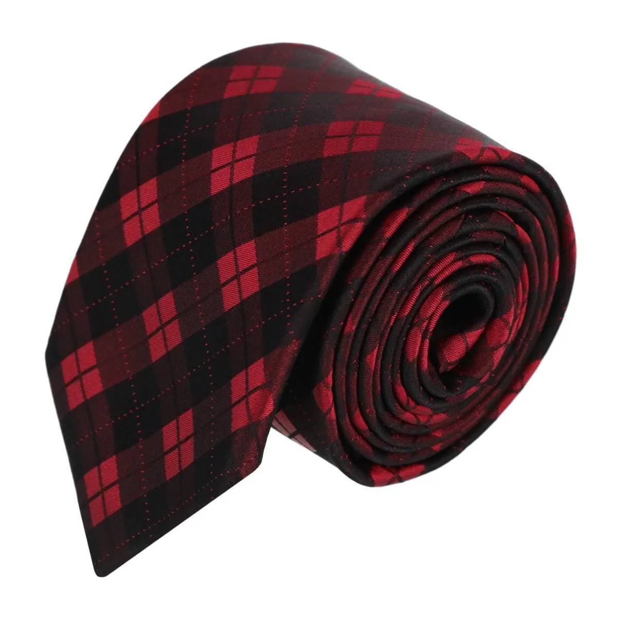 Trafalgar Digby Checkered Plaid Silk Necktie sold by Belt Outlet product image thumbnail 4