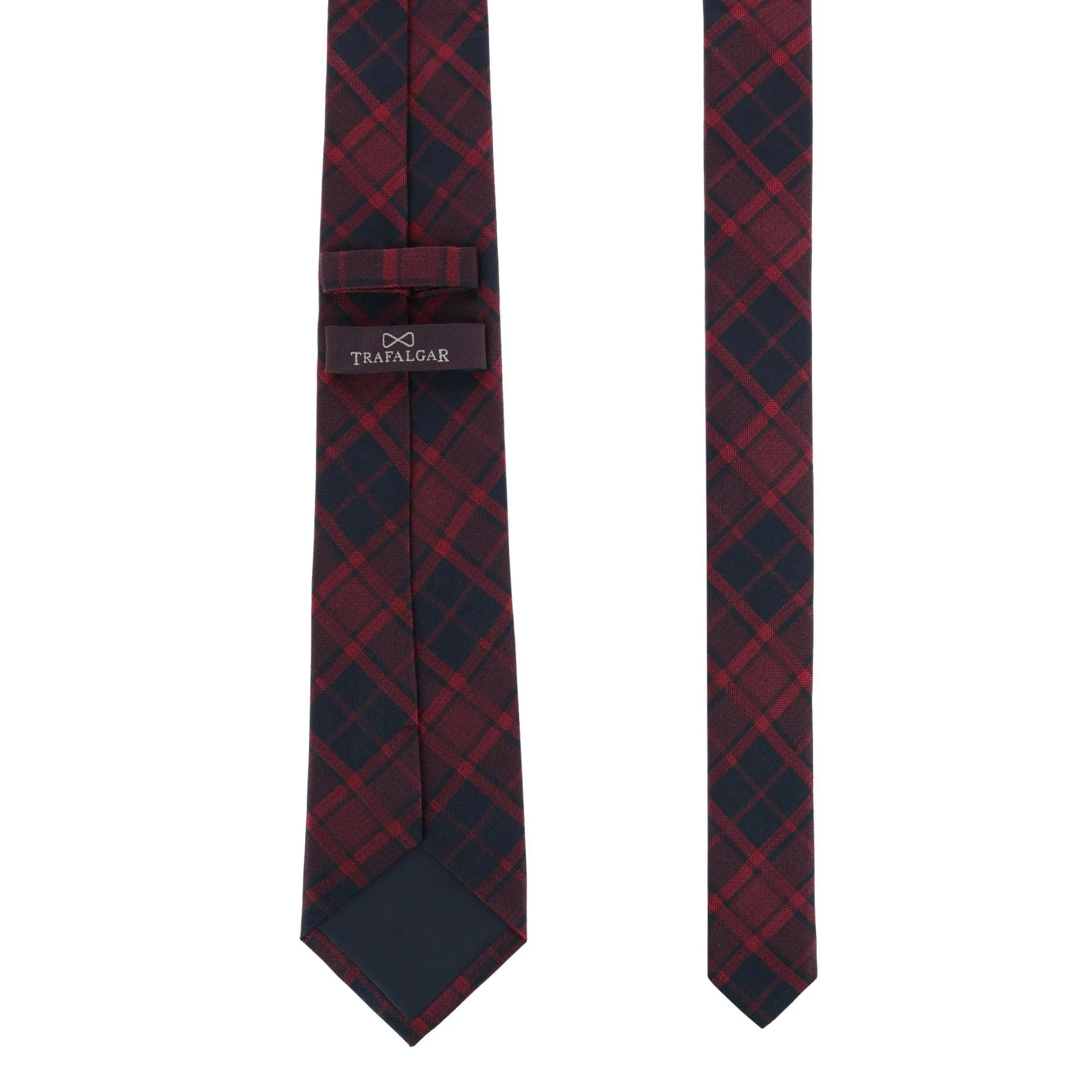 Trafalgar Kincade Red Blackwatch Plaid Silk Necktie sold by Belt Outlet product image thumbnail 5