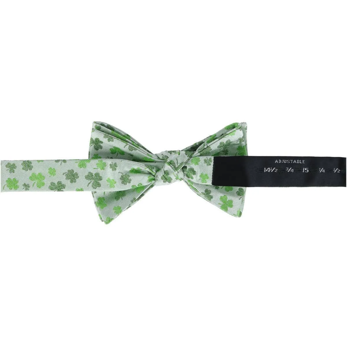 Trafalgar White Shamrock Novelty Silk Bow Tie sold by Belt Outlet product image thumbnail 5