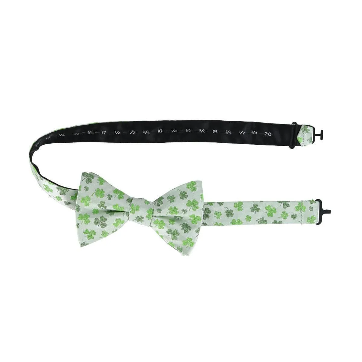 Trafalgar White Shamrock Novelty Silk Bow Tie sold by Belt Outlet product image thumbnail 4