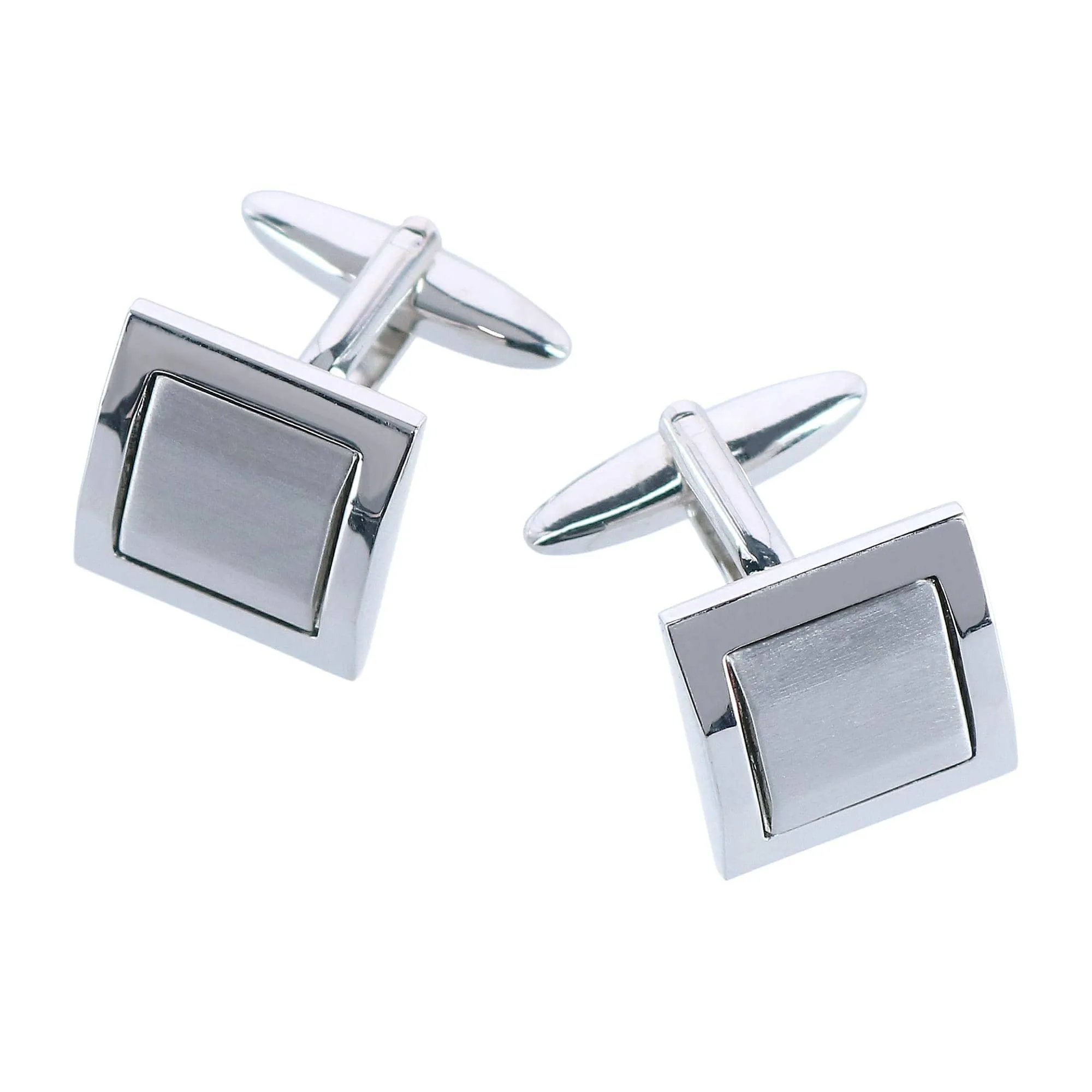 Trafalgar Plaza Square Rhodium Over Brass Set (Cufflinks & Tuxedo Studs) sold by Belt Outlet product image thumbnail 4