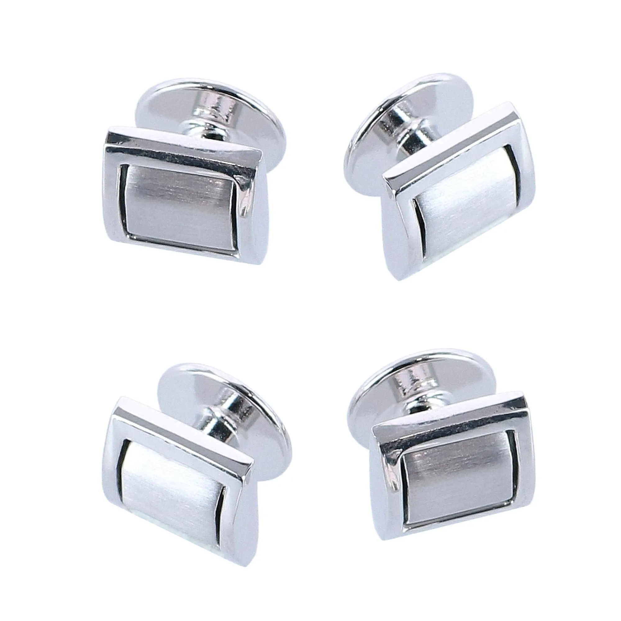 Trafalgar Plaza Square Rhodium Over Brass Set (Cufflinks & Tuxedo Studs) sold by Belt Outlet product image thumbnail 5