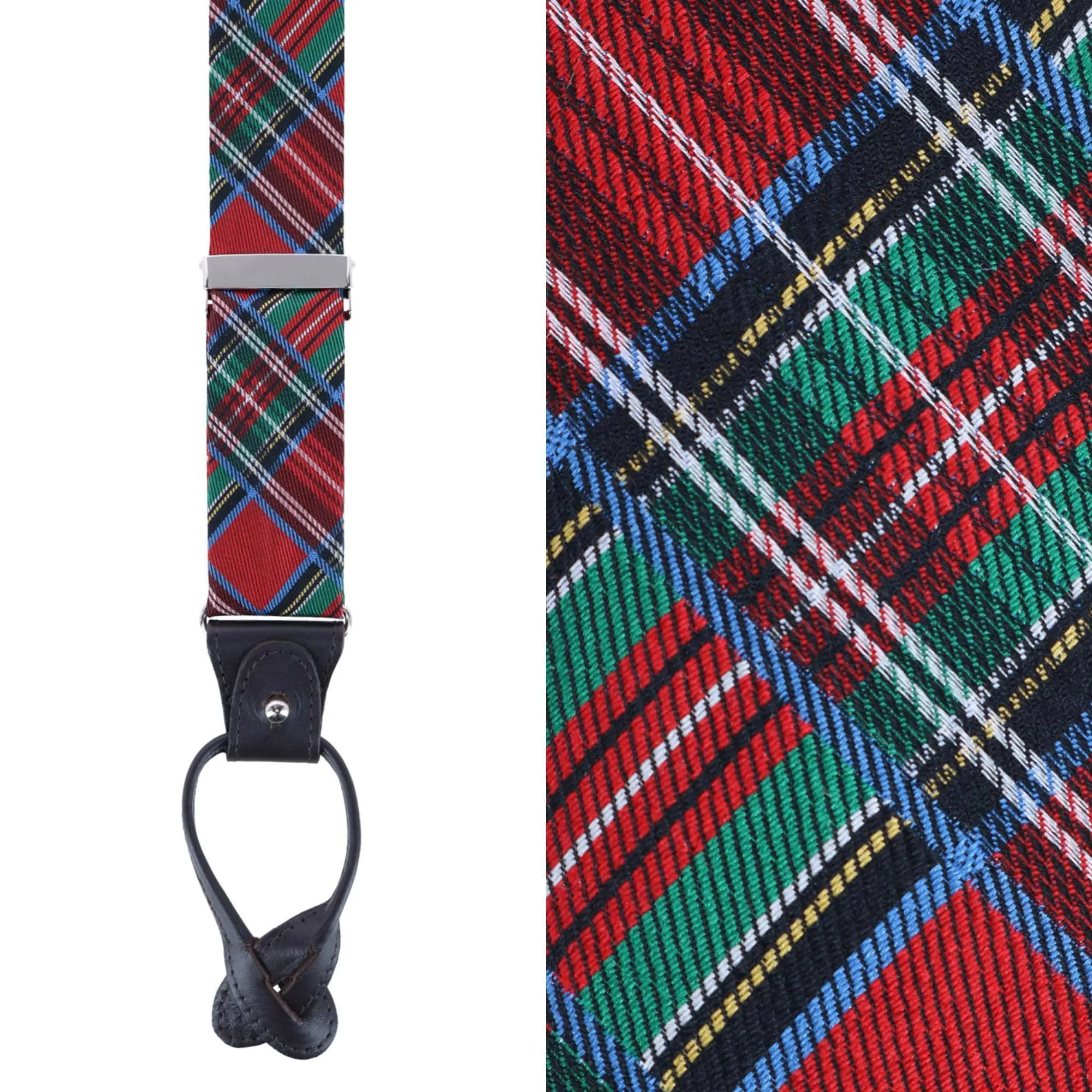 Trafalgar Men's Nicholas Tartan Plaid Button End Silk Suspenders sold by Belt Outlet product image thumbnail 4