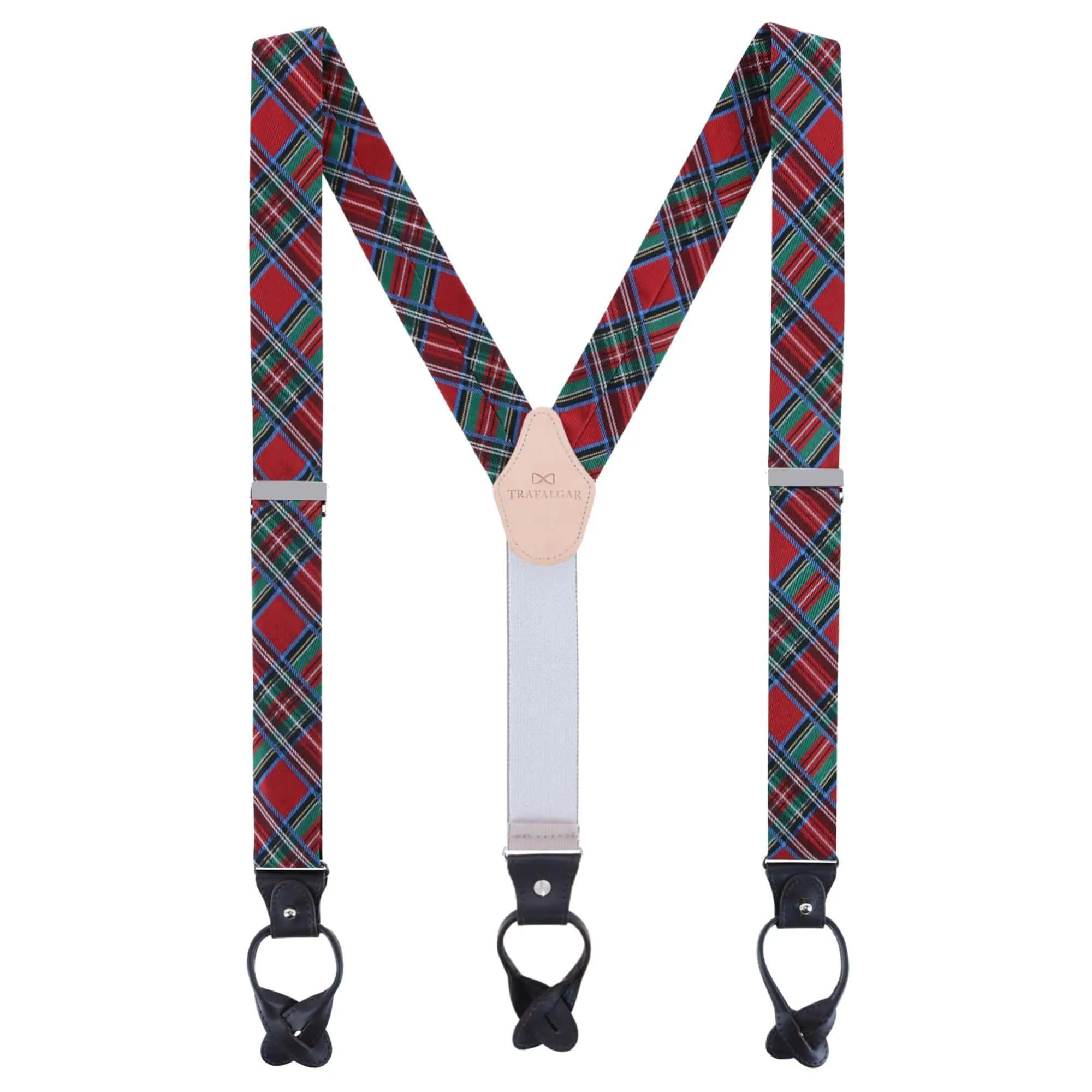 Trafalgar Men's Nicholas Tartan Plaid Button End Silk Suspenders sold by Belt Outlet product image thumbnail 2