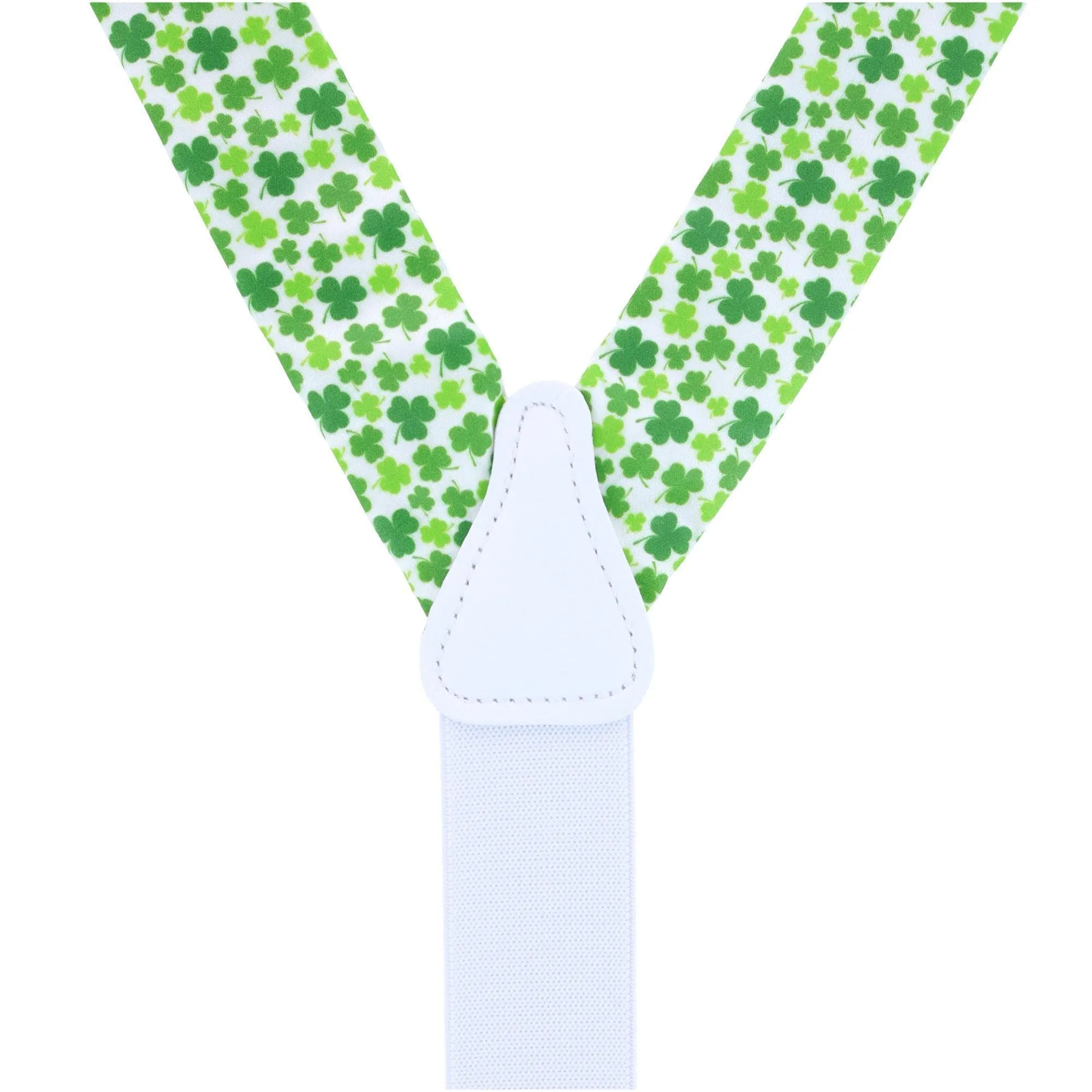 Trafalgar Men's White Shamrock Silk Button End Suspenders sold by Belt Outlet product image thumbnail 5