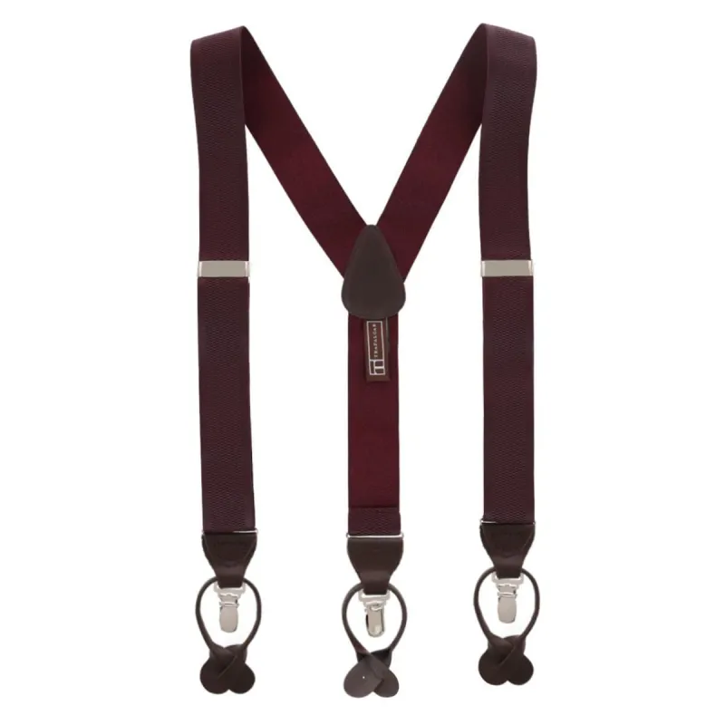 Trafalgar Men's Classic Solid Color Convertible Suspenders made by Trafalgar