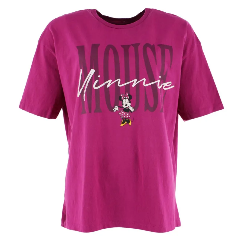 Jerry Leigh Women's Minnie Mouse Script Signature T-Shirt made by Jerry Leigh