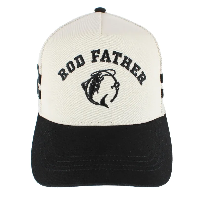 CTM® Men's Rod Father Fishing Emboridered Trucker Hat made by Belt Outlet