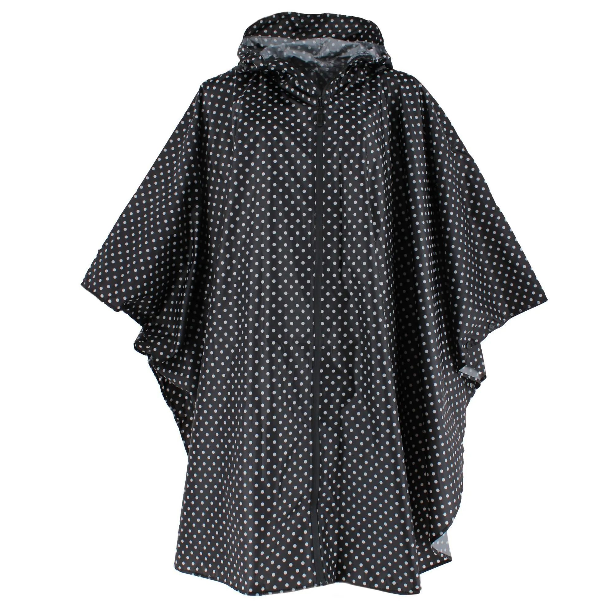 CTM® Women's One Size Fits Most Polka Dot Rain Poncho with Zipper Pouch sold by Belt Outlet product image thumbnail 2