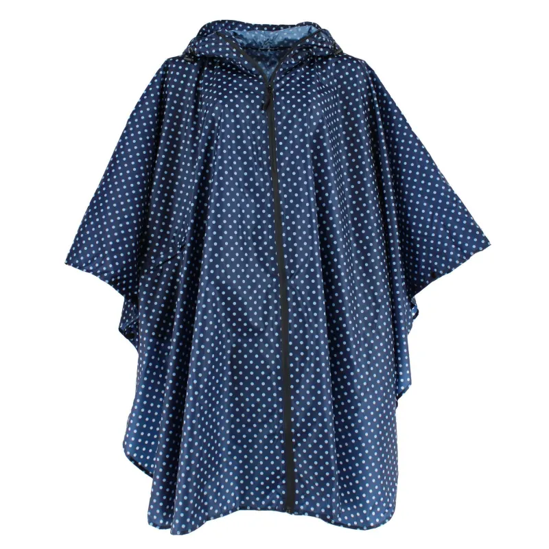 CTM® Women's One Size Fits Most Polka Dot Rain Poncho with Zipper Pouch made by Belt Outlet