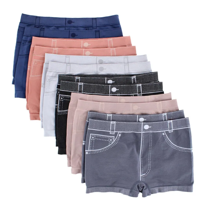 Sofra Women's Seamless Mock Denim Print Boyshort Panties (12 Pack) made by Sofra