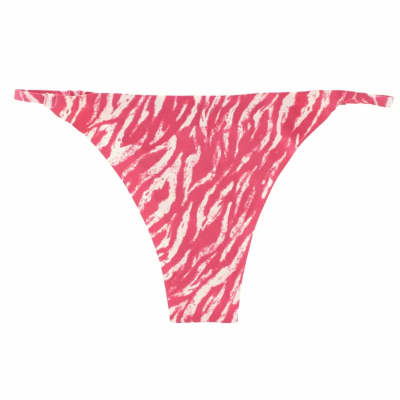 CTM® Women's Seamless Zebra Print No-Show Thong made by Belt Outlet
