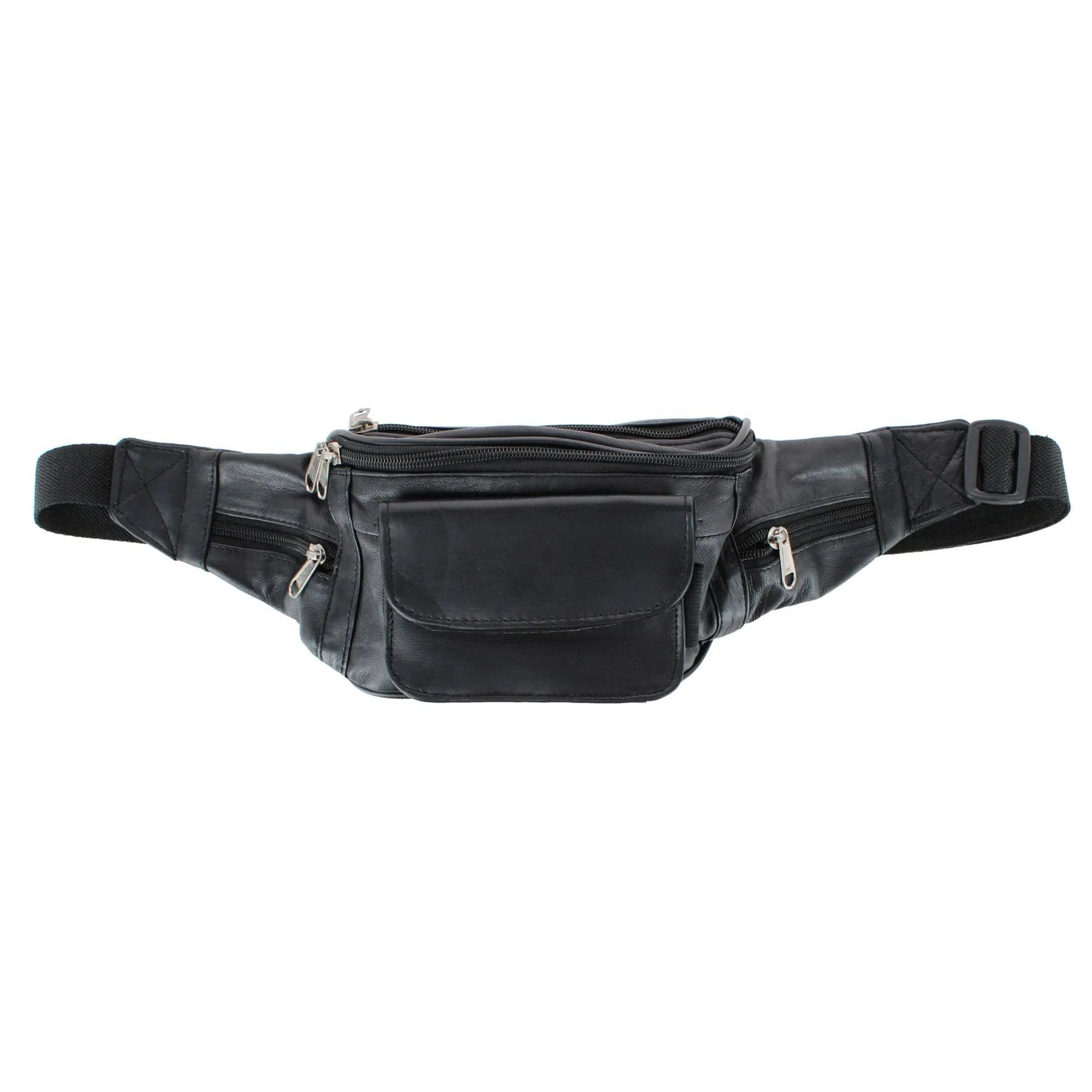 CTM® Unisex Lambskin Leather Fanny Pack with Multiple Compartments sold by Belt Outlet product image thumbnail 4