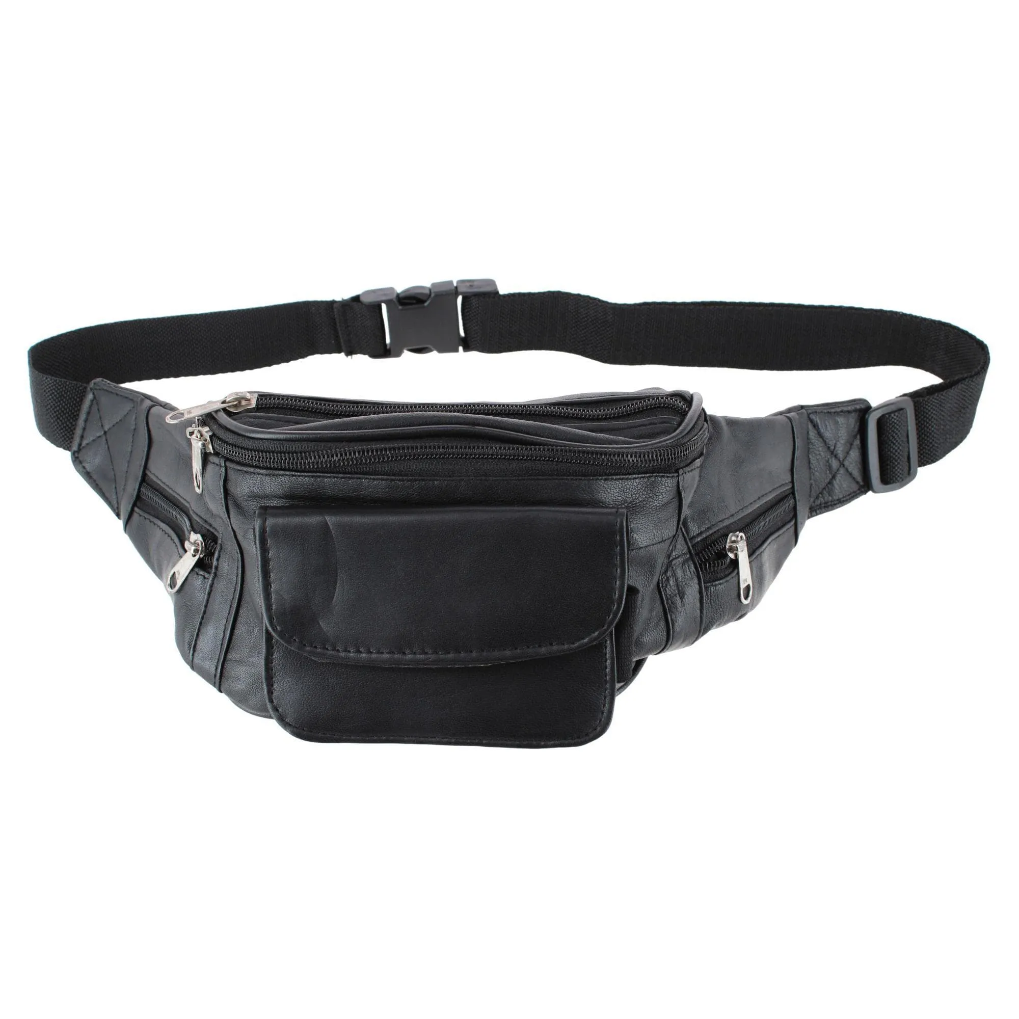 CTM® Unisex Lambskin Leather Fanny Pack with Multiple Compartments sold by Belt Outlet product image thumbnail 3