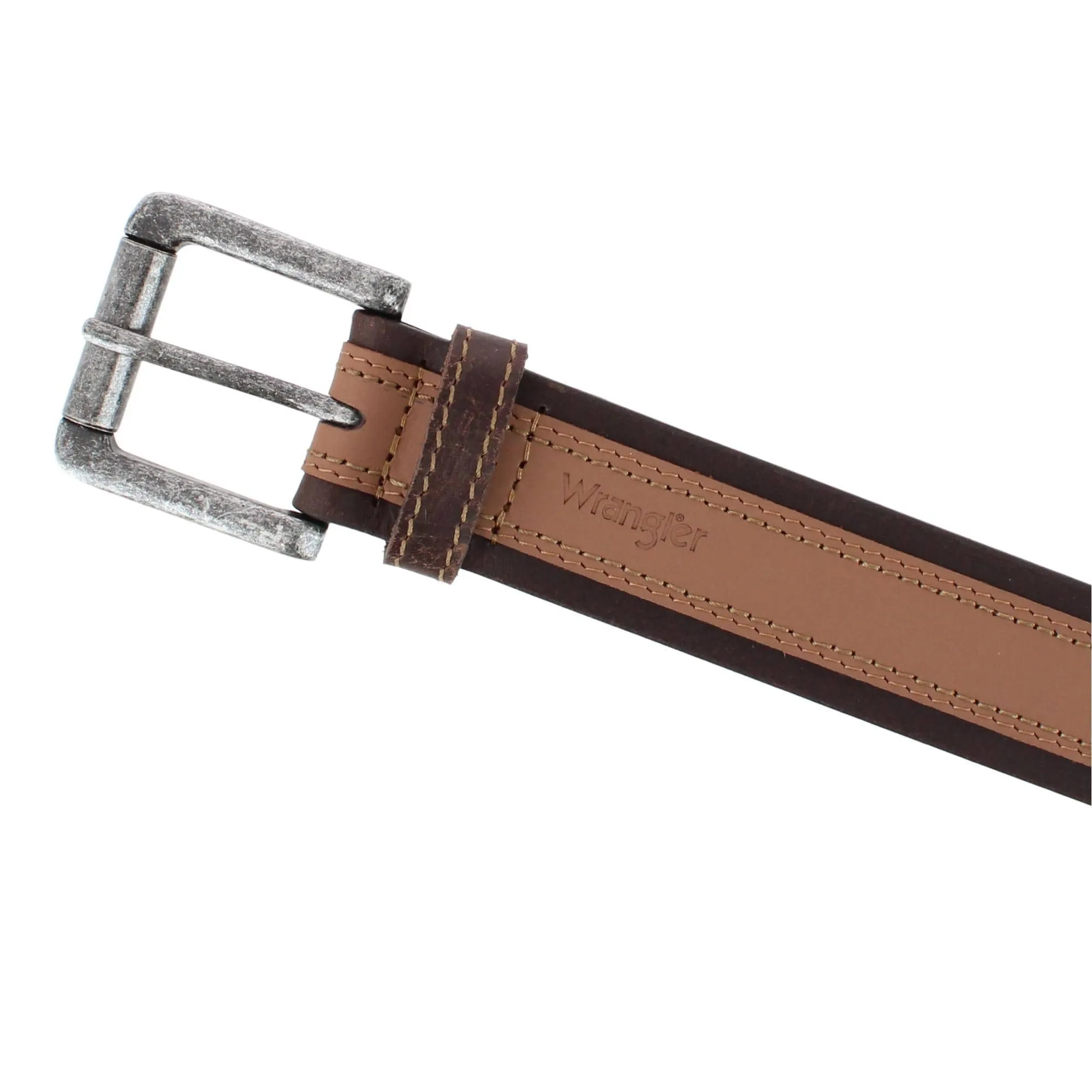 Wrangler Men's 38mm Tumbled Leather with Contrast Center Belt sold by Belt Outlet product image thumbnail 5