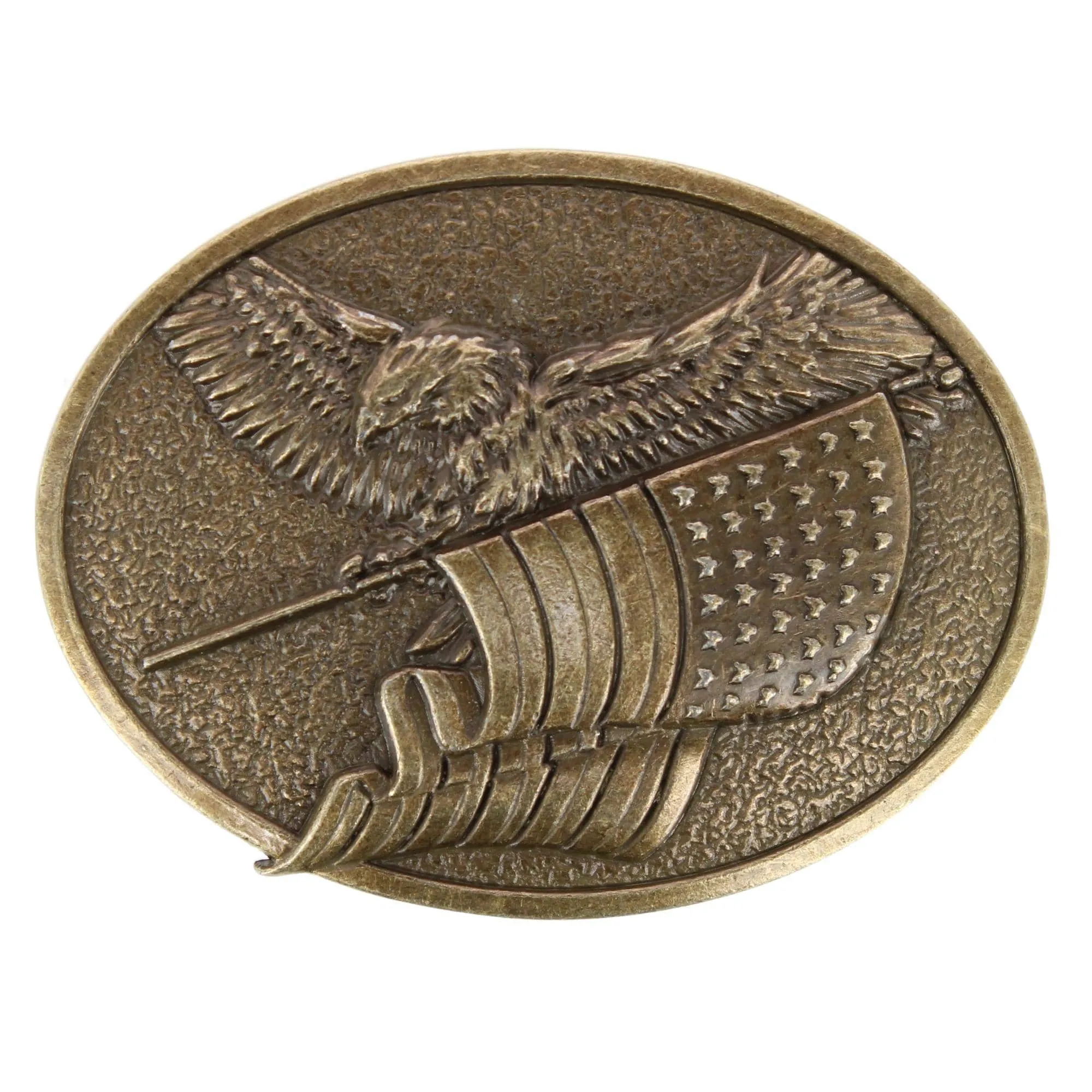 Wrangler Men's American Flag & Eagle Belt Buckle Antique Brass Finish sold by Belt Outlet product image thumbnail 2