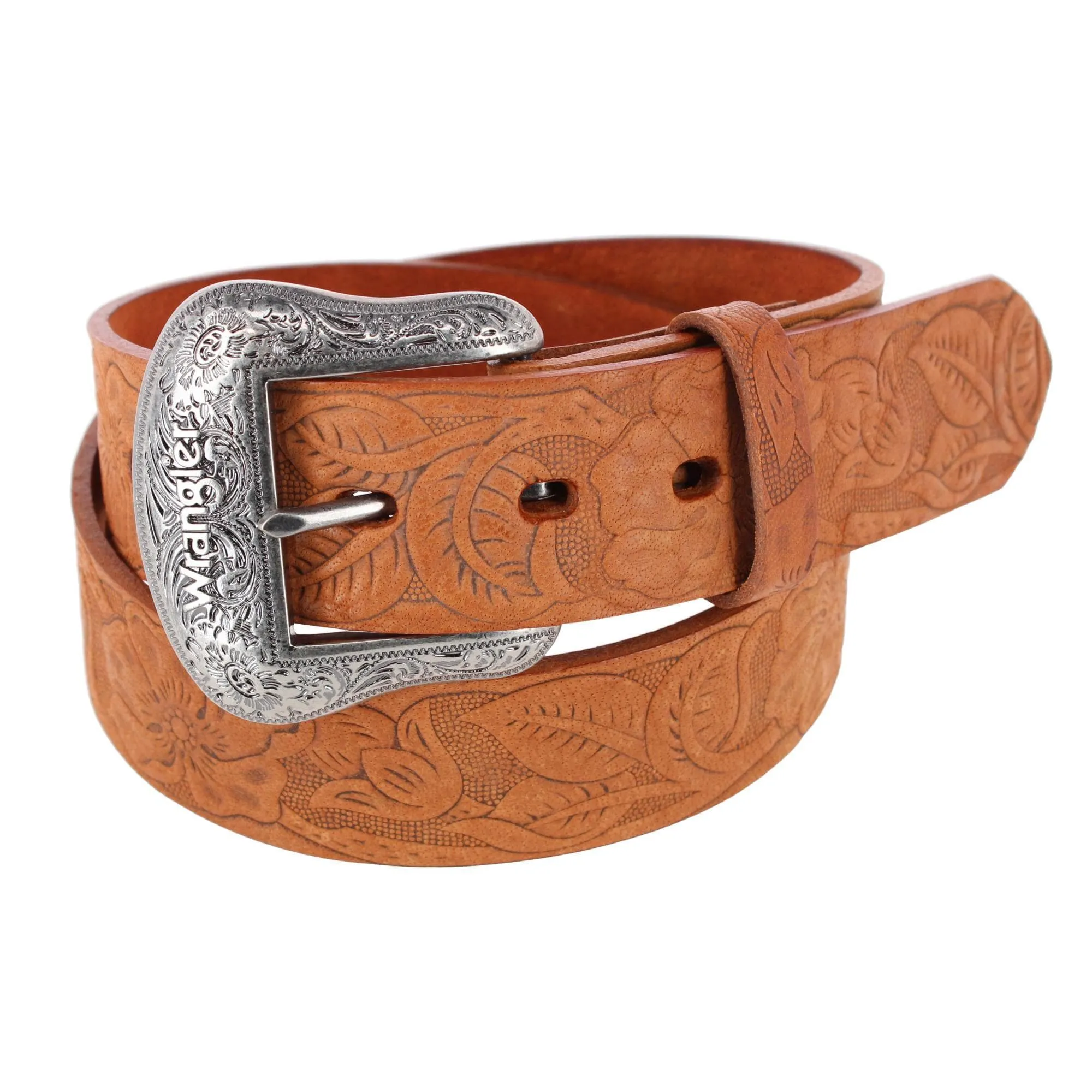 Wrangler Women's 1.5 Inch Floral Emboss Leather Belt sold by Belt Outlet
