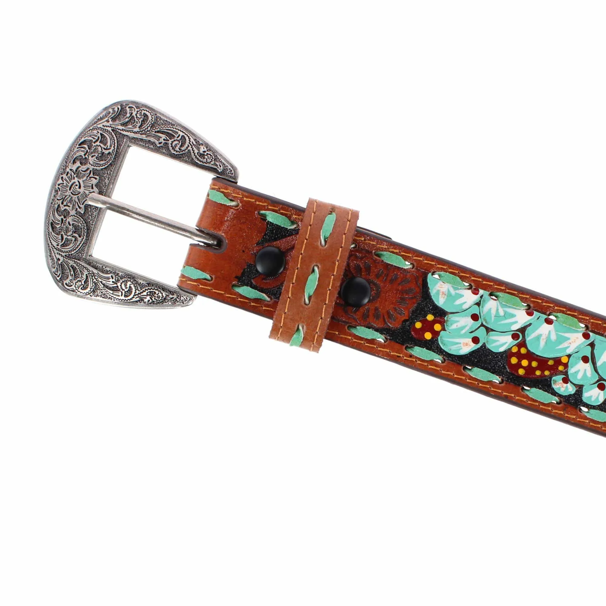 Roper Women's 1.5 Inch Floral Tooled and Hand Painted Leather Belt sold by Belt Outlet product image thumbnail 5