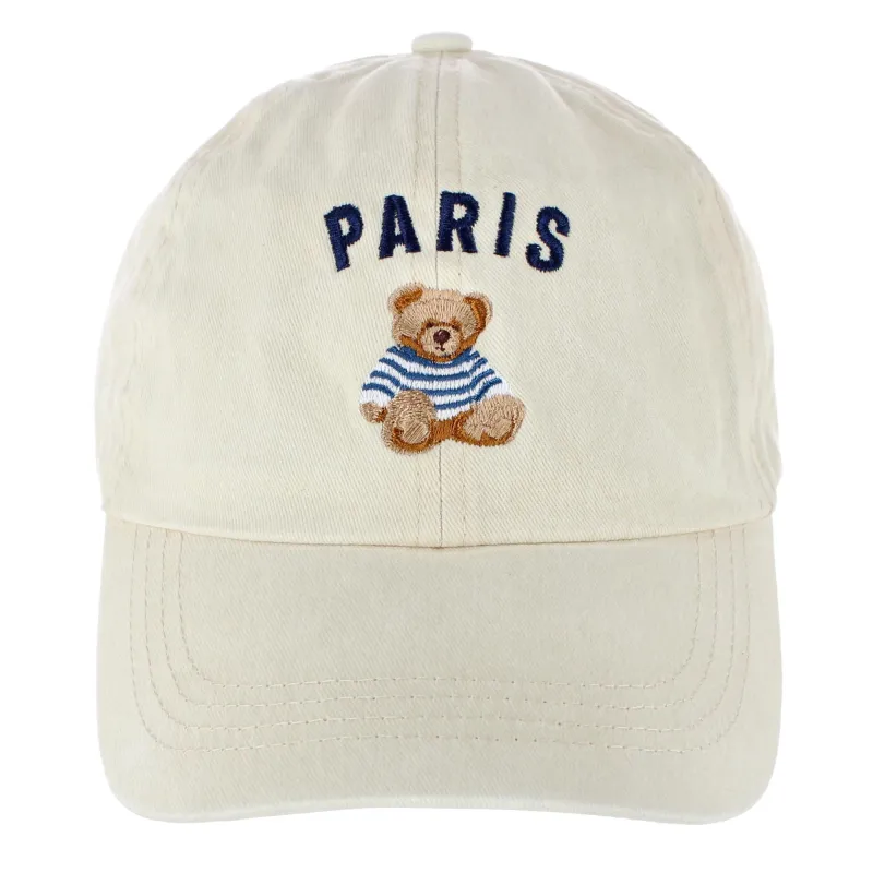 CTM® Women's Embroidered City Teddy Bear Baseball Cap made by Belt Outlet