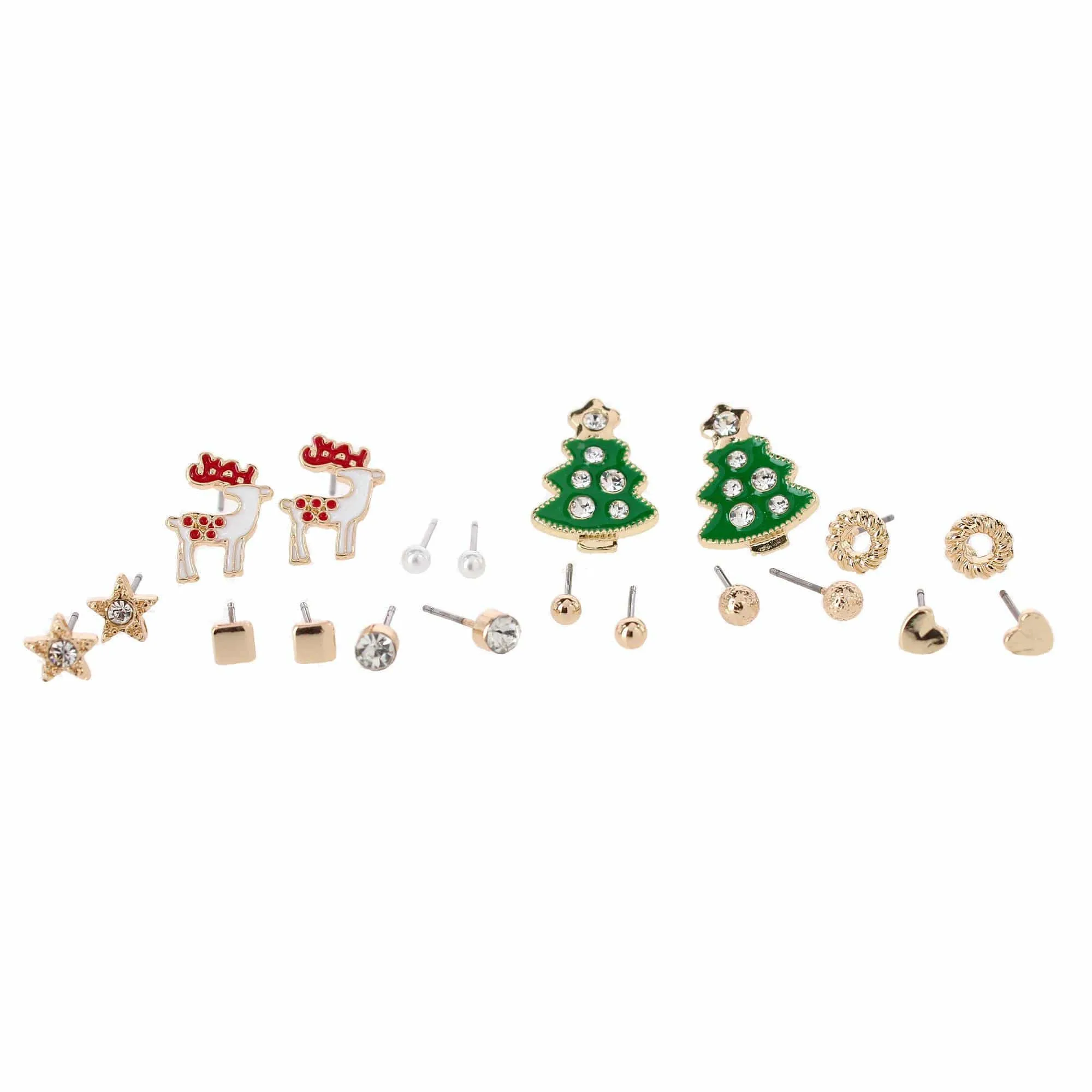 CTM® Women's 10-Pair Christmas Stud Earring Set Gold Finish Holiday Collection sold by Belt Outlet product image thumbnail 5