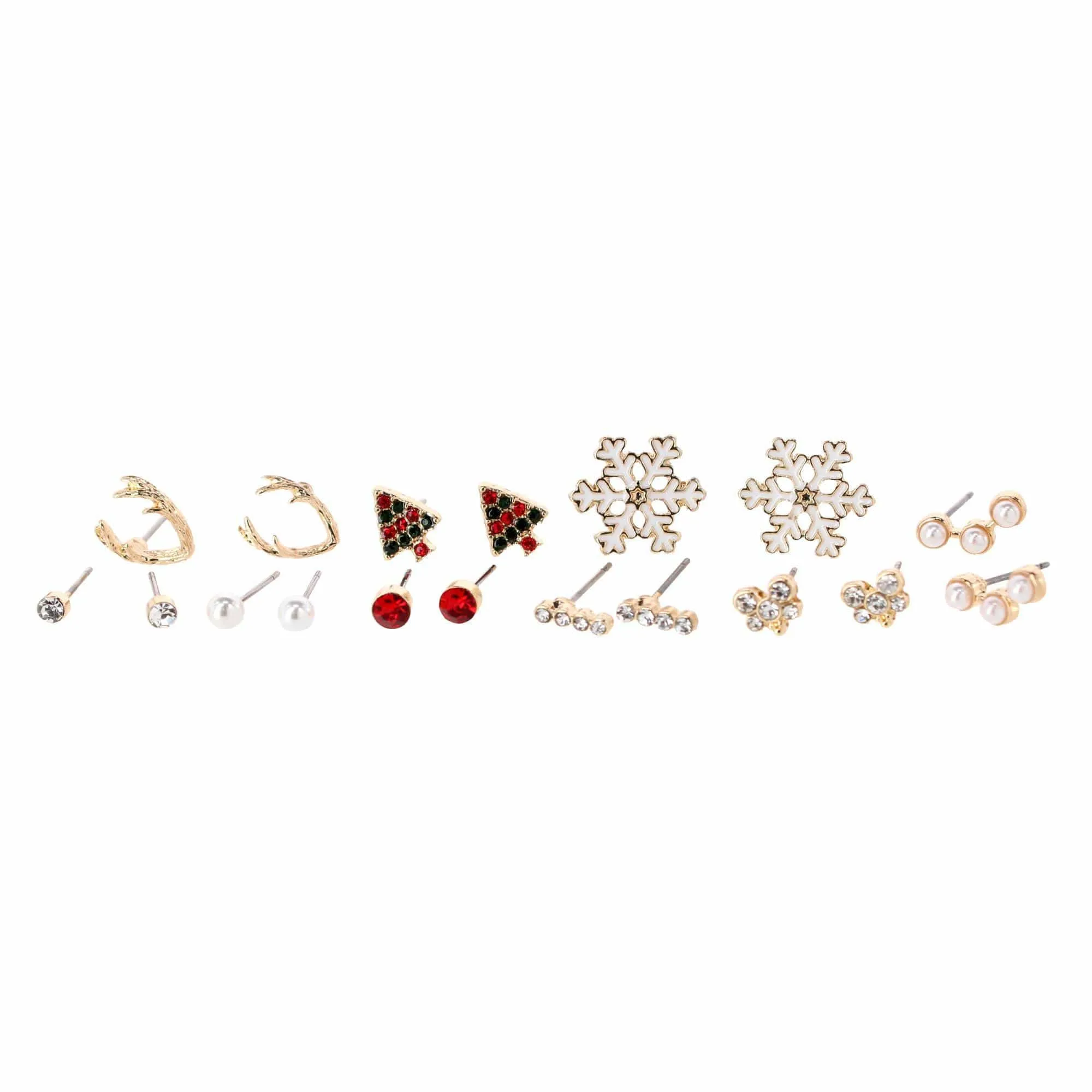 CTM® Women's 10-Pair Christmas Stud Earring Set Gold Finish Holiday Collection sold by Belt Outlet product image thumbnail 4