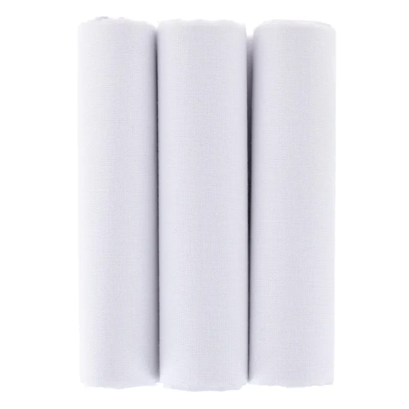 Essentials by Trafalgar Classic White 3 Pack Handkerchiefs made by Belt Outlet