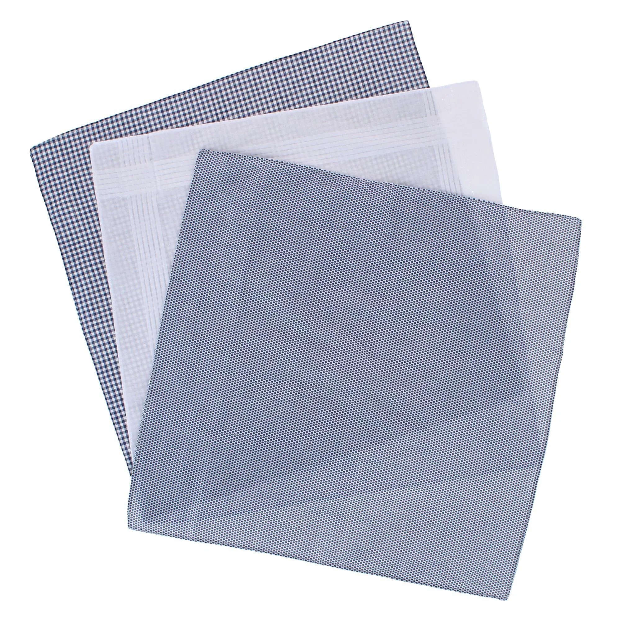 Essentials by Trafalgar Classy Dot and Check Patterned Blues Handkerchiefs sold by Belt Outlet product image thumbnail 4