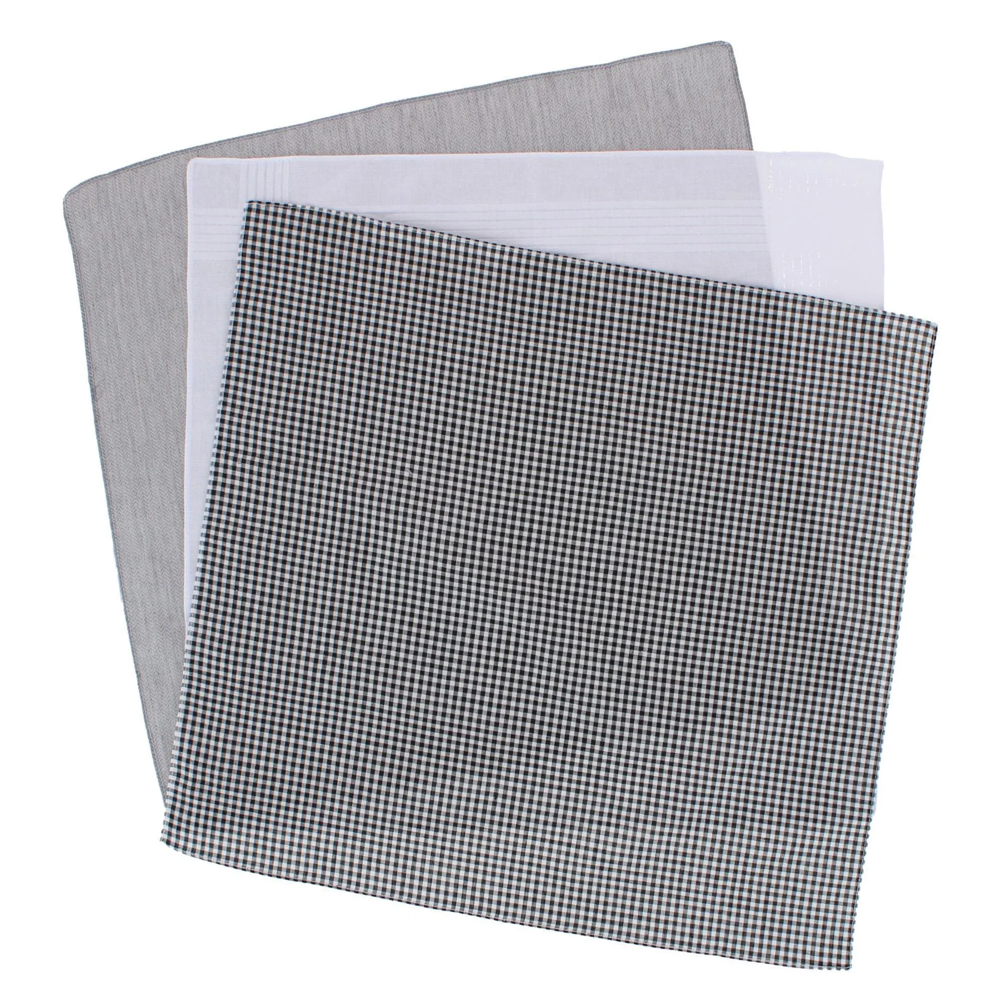 Essentials by Trafalgar Traditional Herringbone and Check Dark Handkerchiefs sold by Belt Outlet product image thumbnail 4