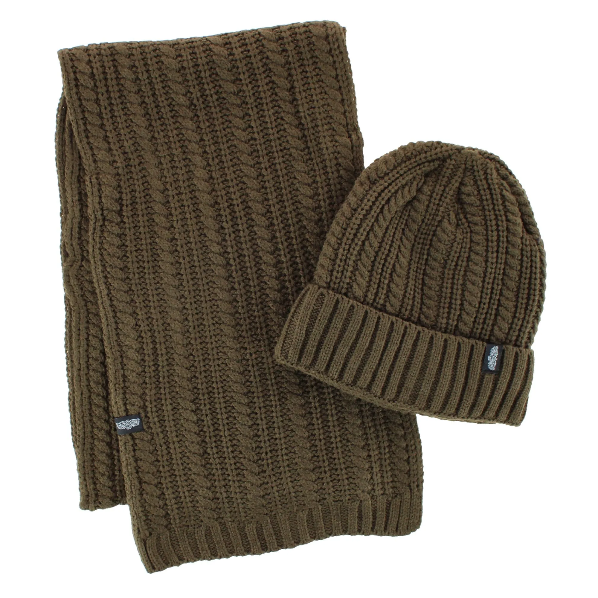 Angela & William Adult Chunky Cable Knit Lined Beanie and Scarf Winter Set sold by Belt Outlet product image thumbnail 5
