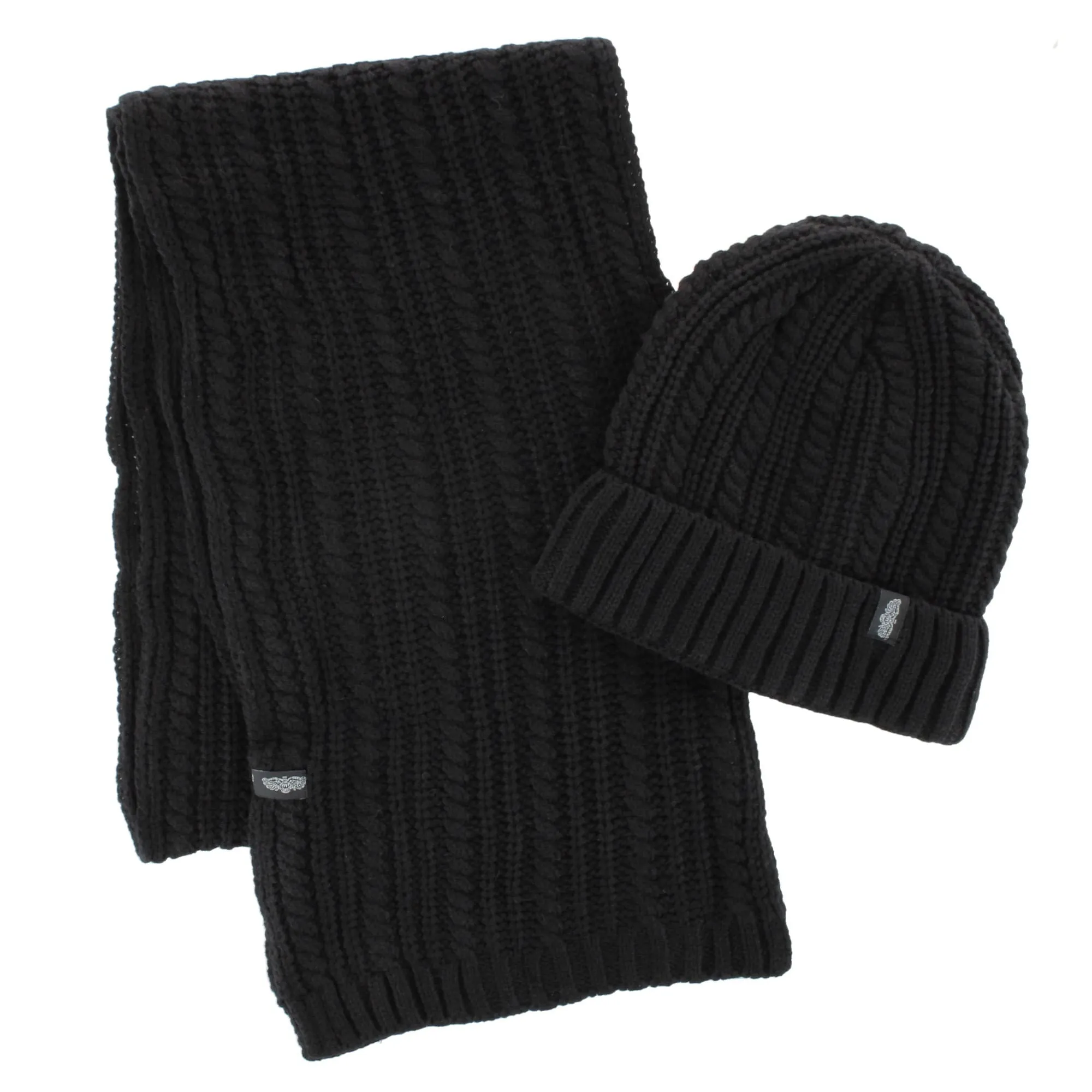 Angela & William Adult Chunky Cable Knit Lined Beanie and Scarf Winter Set sold by Belt Outlet product image thumbnail 2