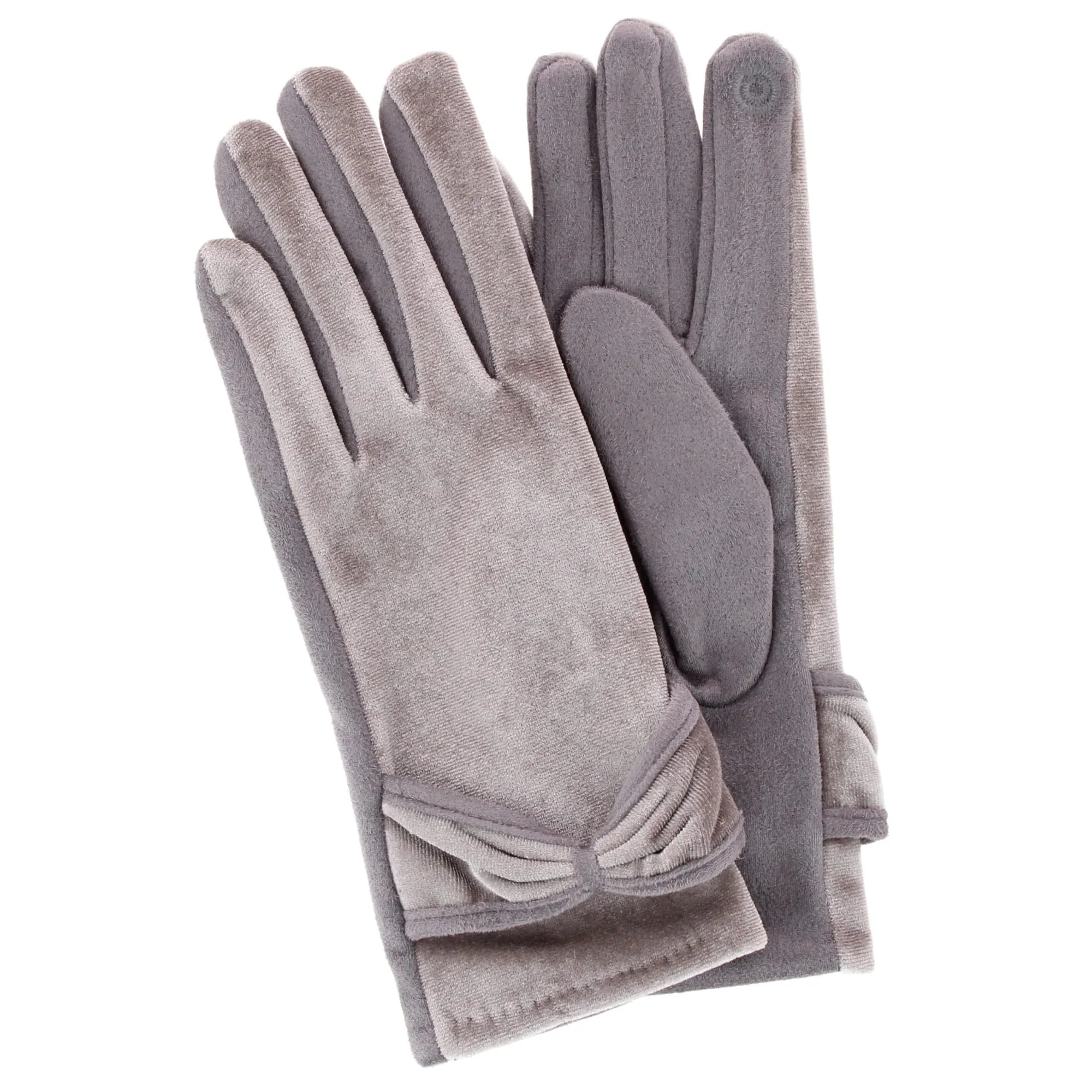 David & Young Women's Tech-Touch Velvet Feel Winter Gloves with Bow Detail sold by Belt Outlet product image thumbnail 5