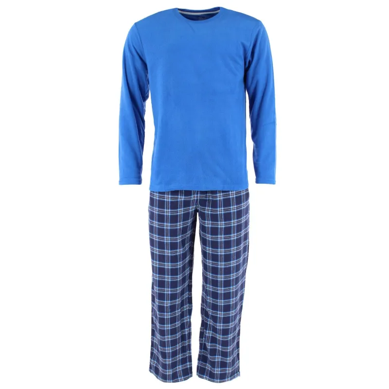 Fruit of the Loom Men's Big & Tall Flannel Pant and Fleece Long Sleeve Pajama Set made by Fruit of the Loom