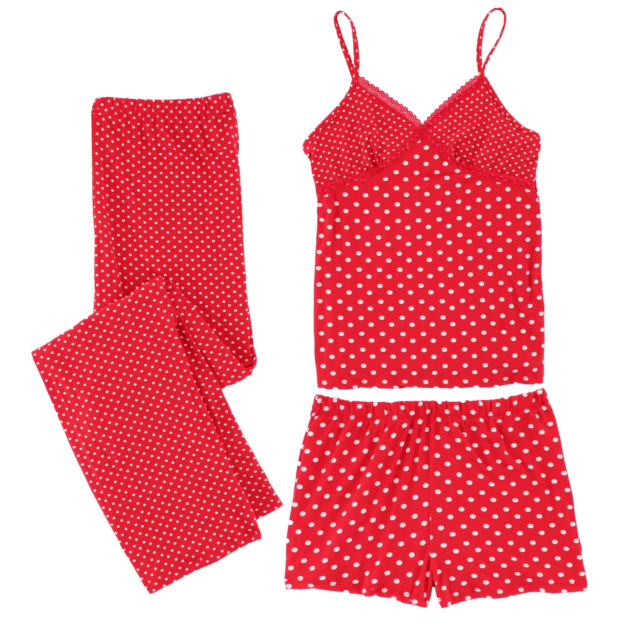 CTM® Women's 3-piece Polka Dot Pajama Set by Love to Sleep sold by Belt Outlet product image thumbnail 5