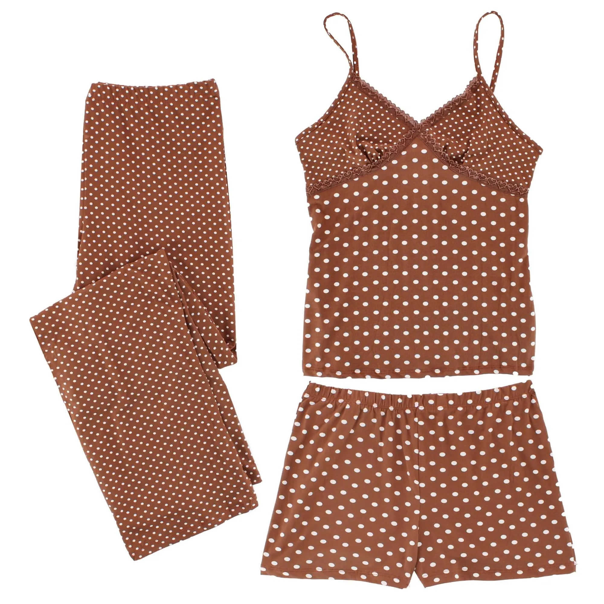 CTM® Women's 3-piece Polka Dot Pajama Set by Love to Sleep sold by Belt Outlet product image thumbnail 2